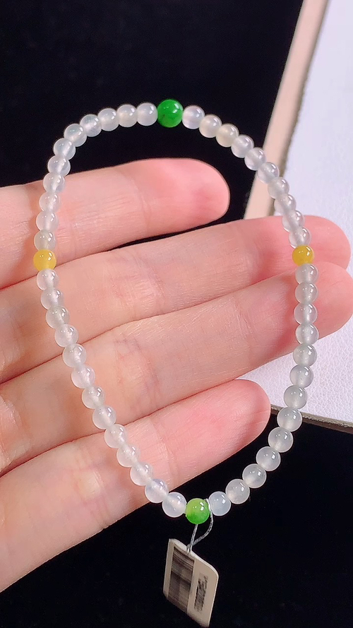 ️三彩手链，尺寸:4.7-4.7/3.7-3.7mm 7