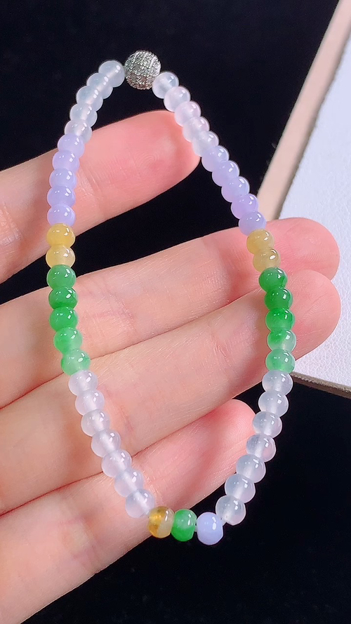 ️多彩手链，尺寸:4.4-3.4mm 10