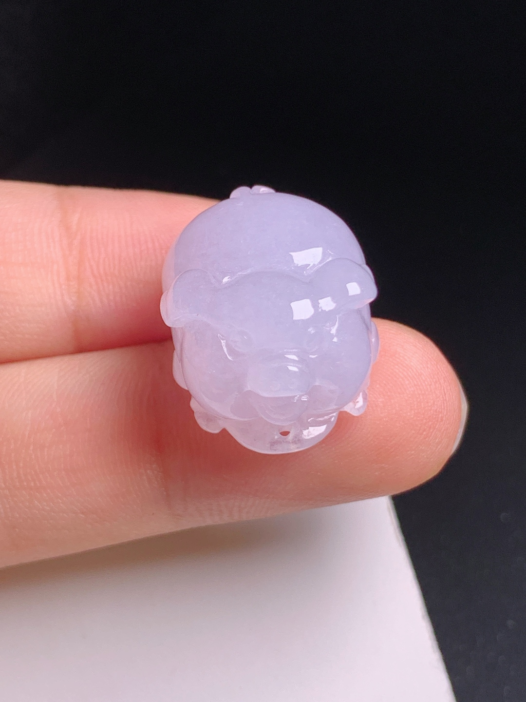 冰粉紫福猪，玉质温润，雕工讨喜，招财纳福 080812