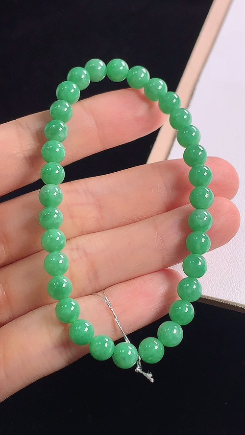 冰绿手链，尺寸:6.0-6.0mm
