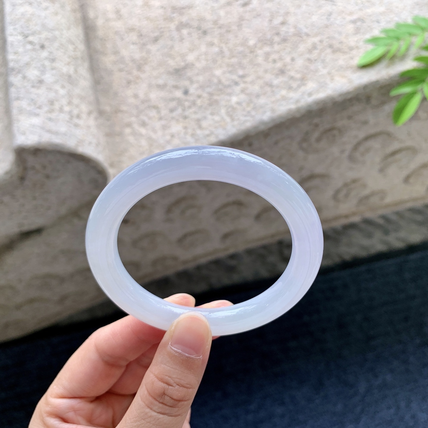 正圈52 53，圈口53.5/9/9，编码AD081415，糯冰粉紫，水润，种老，细腻，打灯有棉线
