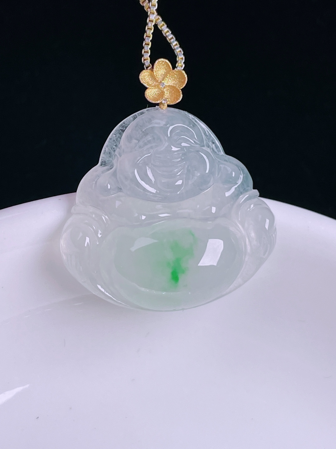 ️冰绿佛公，老种起光，细底通透，尺寸：28.3裸石24/24.7/6.3mm0814