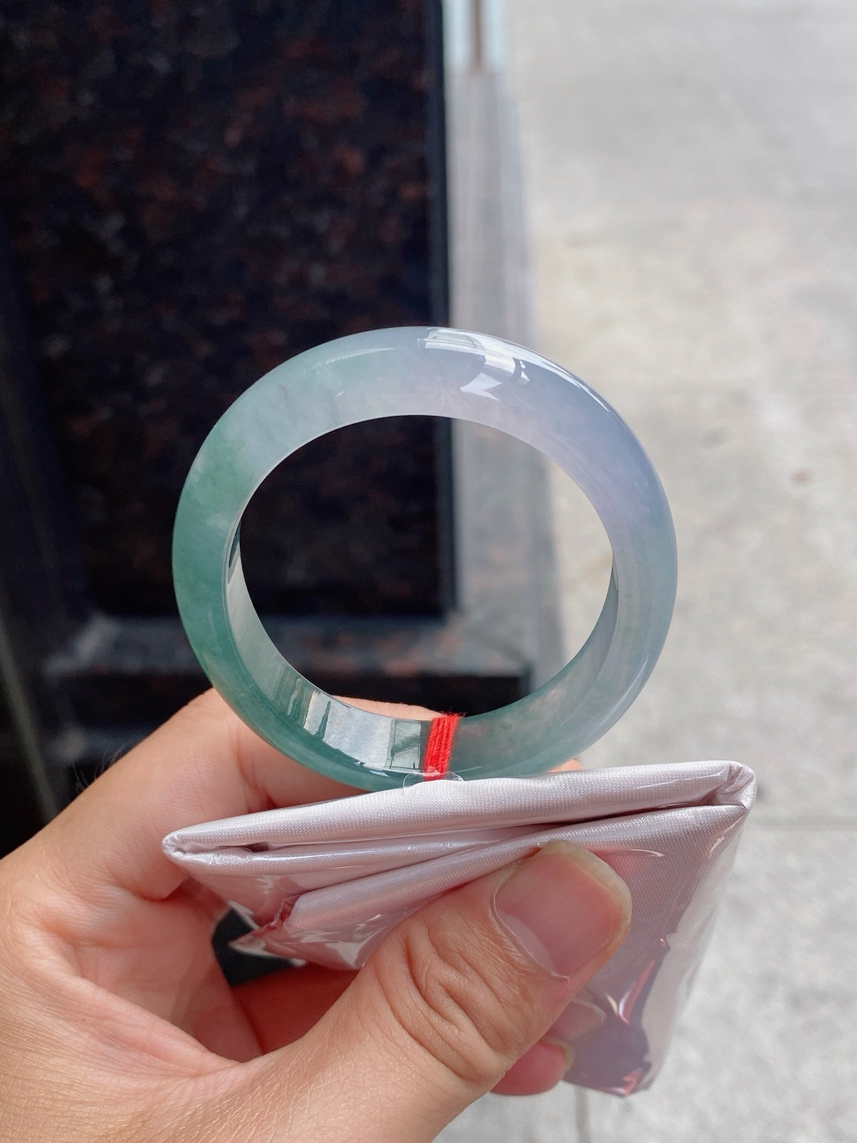 圈口52.8-11.3-7.1    【冰紫油青双彩贵妃手镯】圈口50  51可戴  质地细腻   种水好