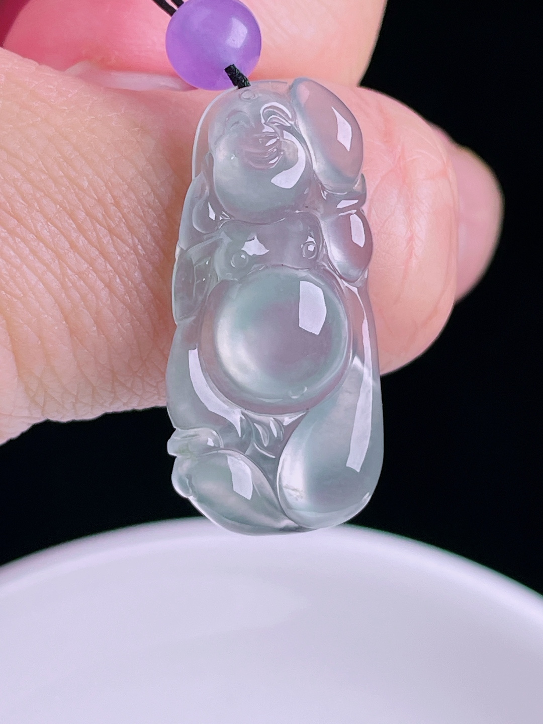 ️高冰布袋佛，老种起光，细底通透，尺寸：30.4/14.8/4.9mm0814