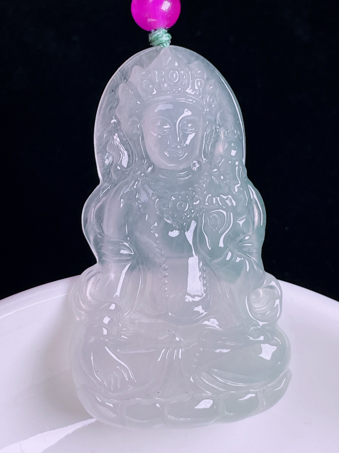 ️冰种度母，老种起光，细底通透，尺寸：51.5/30.4/5mm0814