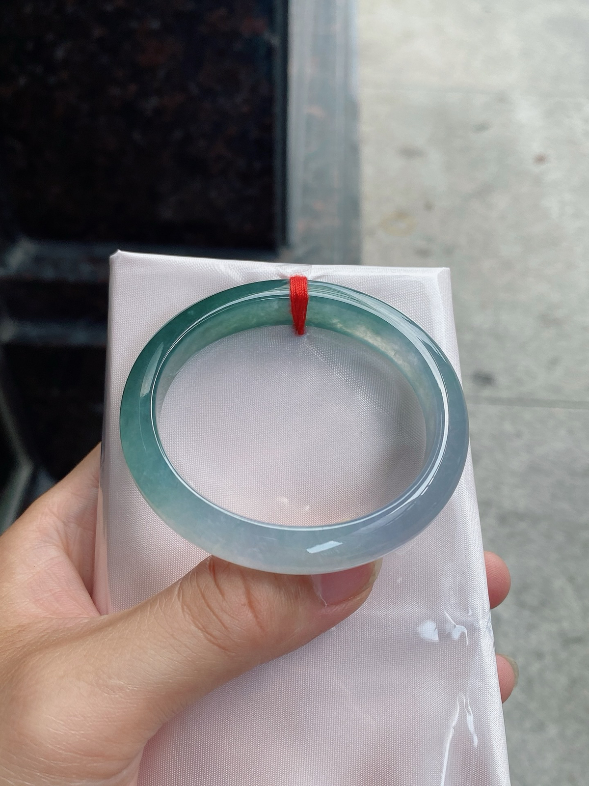 圈口52.8-11.3-7.1    【冰紫油青双彩贵妃手镯】圈口50  51可戴  质地细腻   种水好