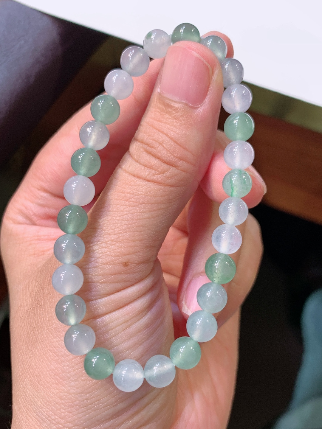 ️ 冰种珠珠手链，水光灵动，种水清爽，简约耐看