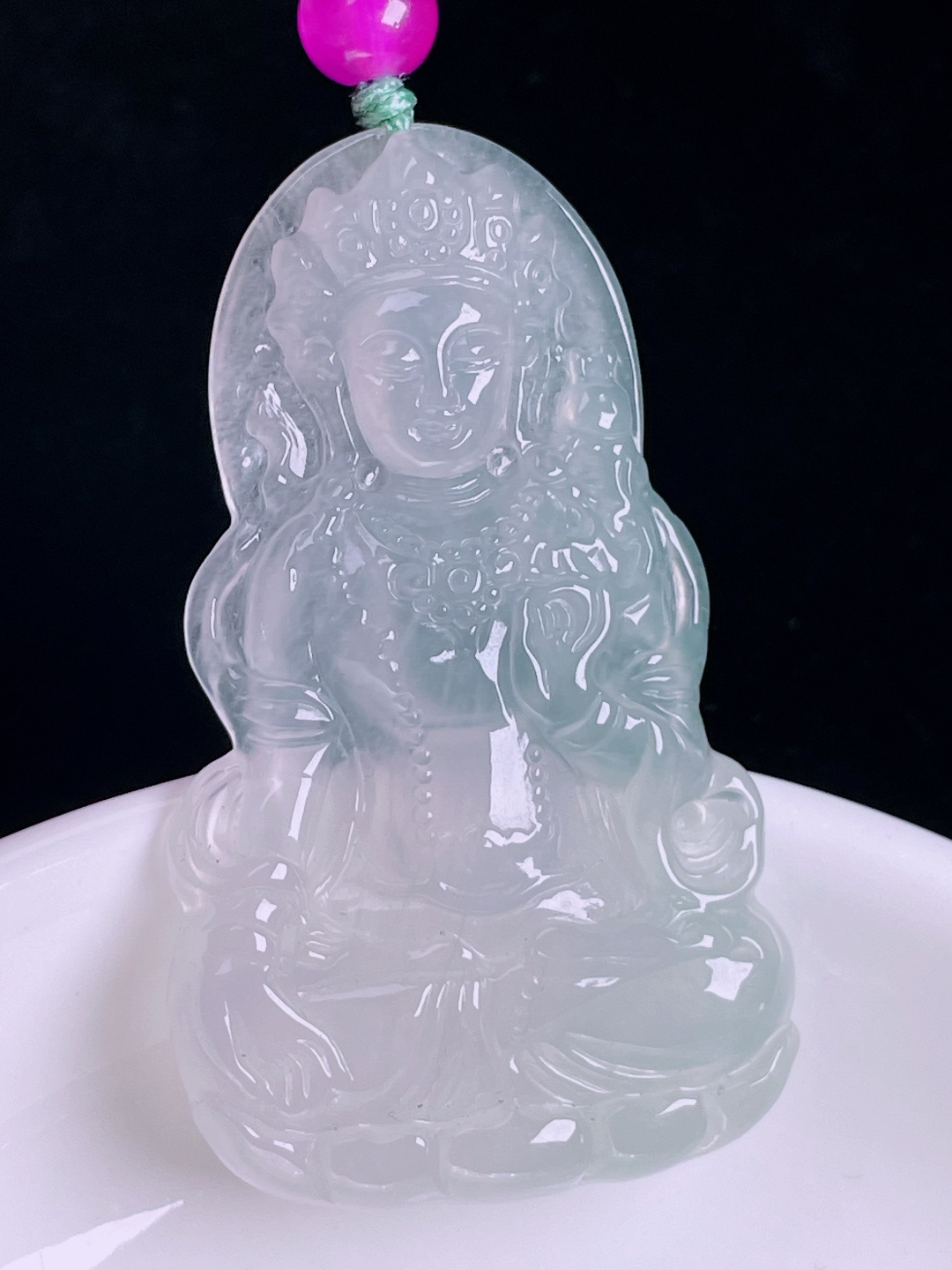 ️冰种度母，老种起光，细底通透，尺寸：51.5/30.4/5mm0814