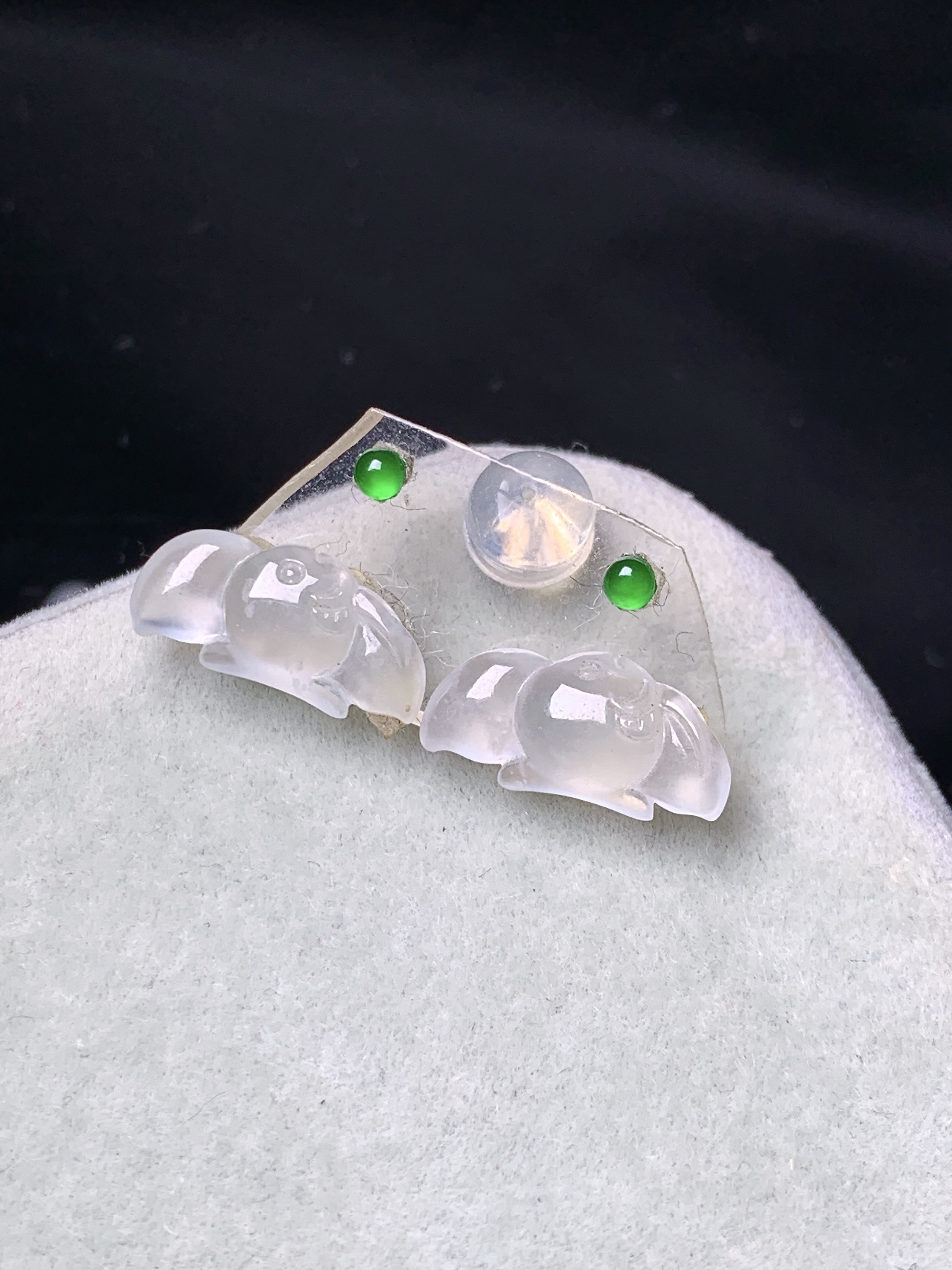 镶嵌款 冰种金鱼一对 玉质细腻 色泽艳丽清新 水润亮眼 整体尺寸5.8*12.5*3 2x