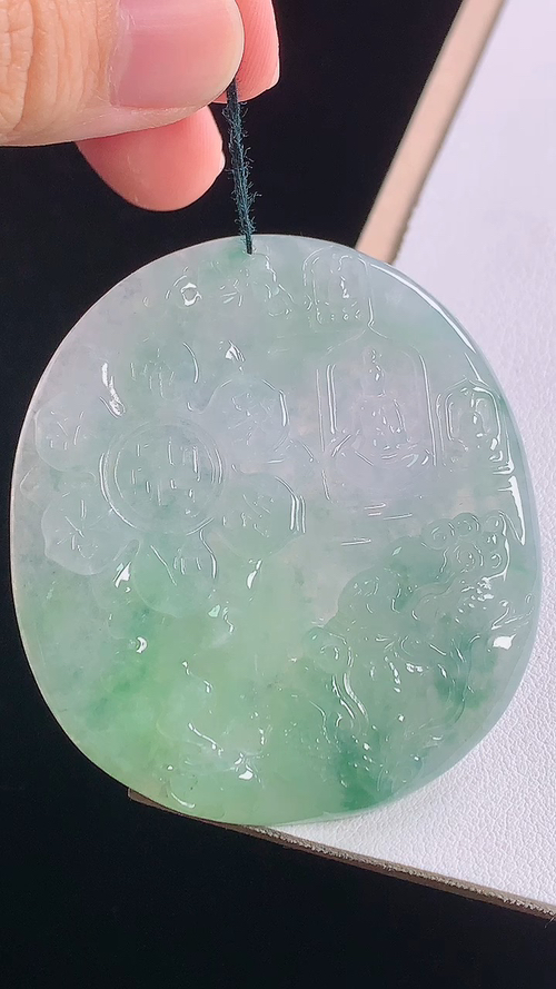 ️冰飘花悟道，无裂，尺寸:56.3-50.6-5.5mm 11