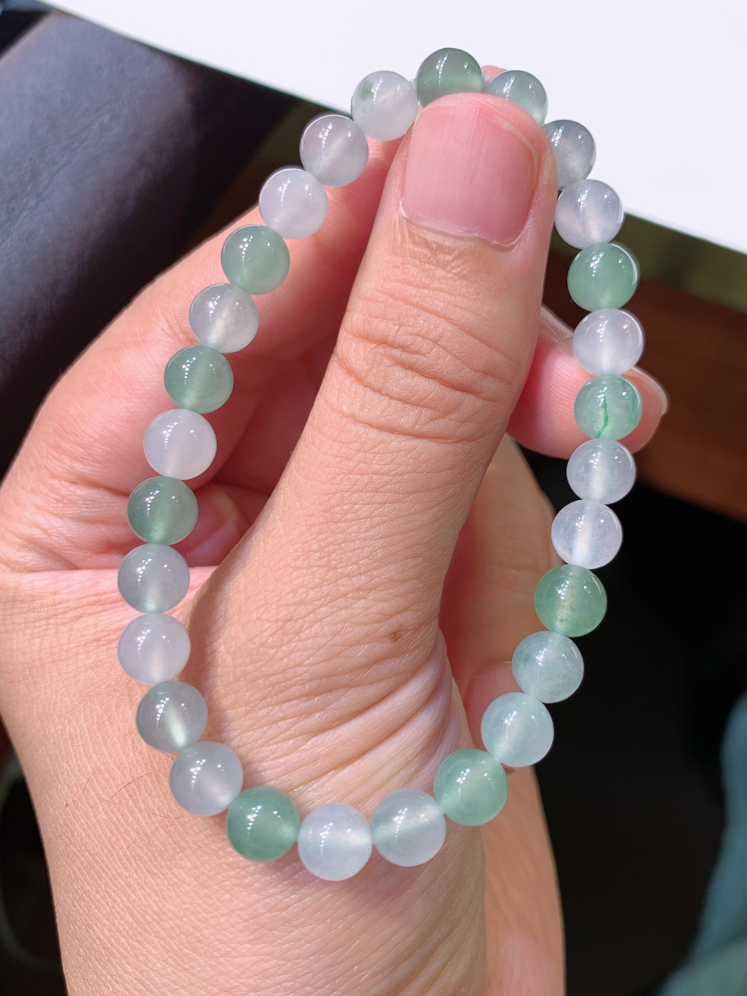 ️ 冰种珠珠手链，水光灵动，种水清爽，简约耐看
