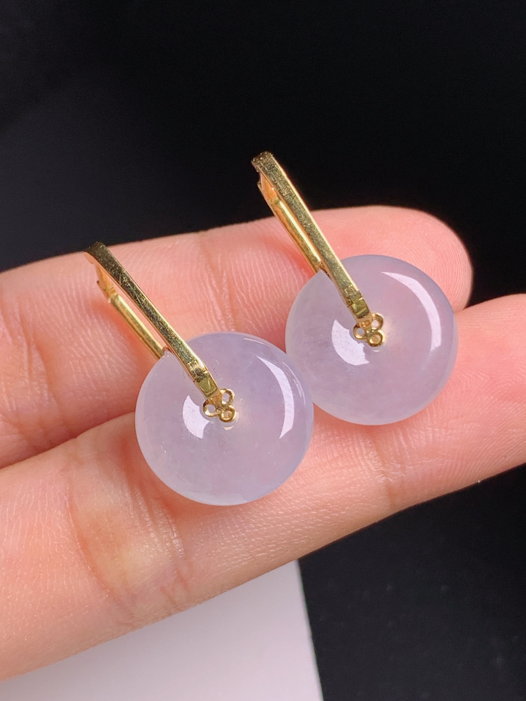️ 冰种平安扣耳坠，莹润通透，设计雅致，上镜百搭。裸石13.7-5.3