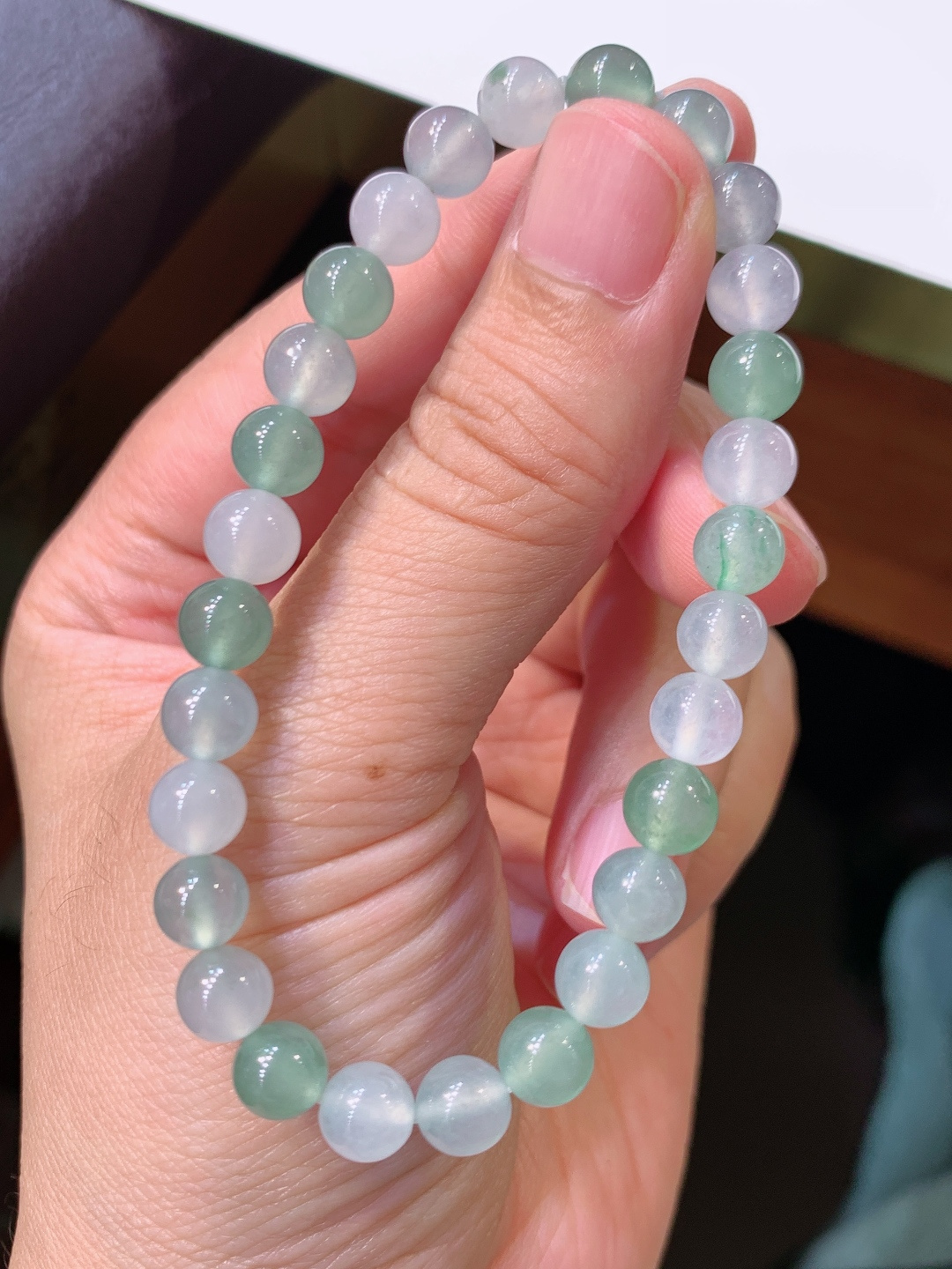 ️ 冰种珠珠手链，水光灵动，种水清爽，简约耐看