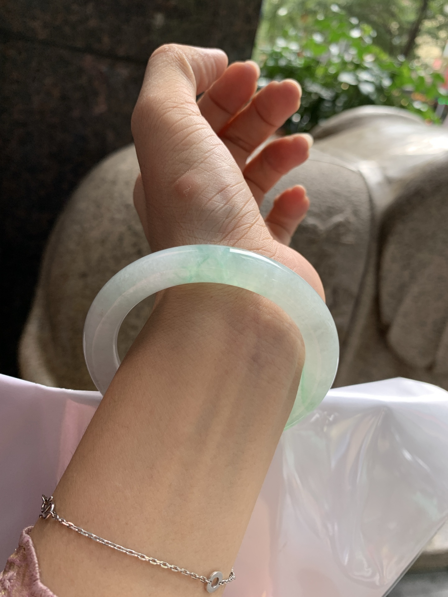 飘绿花圆条 0815-N1349 打灯细纹，断纹，不扣手