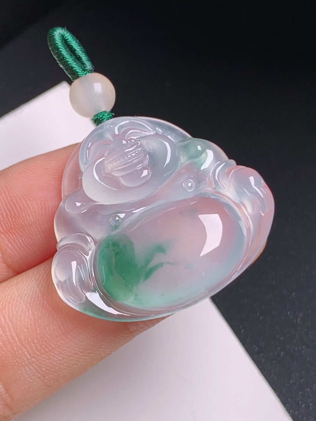 ️ 冰种飘花佛公，冰润起光，笑面慈和，福气满满