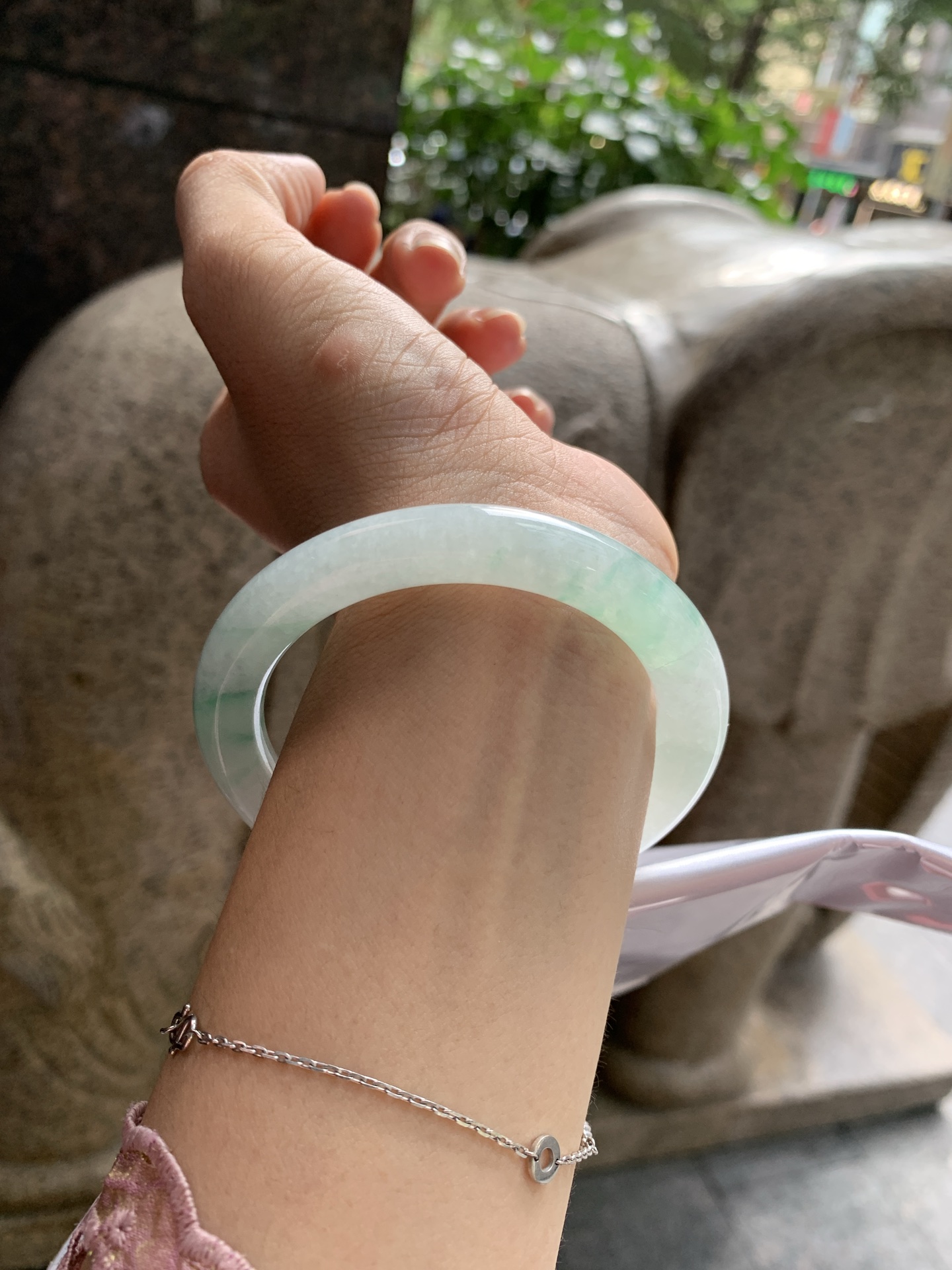 飘绿花圆条 0815-N1349 打灯细纹，断纹，不扣手