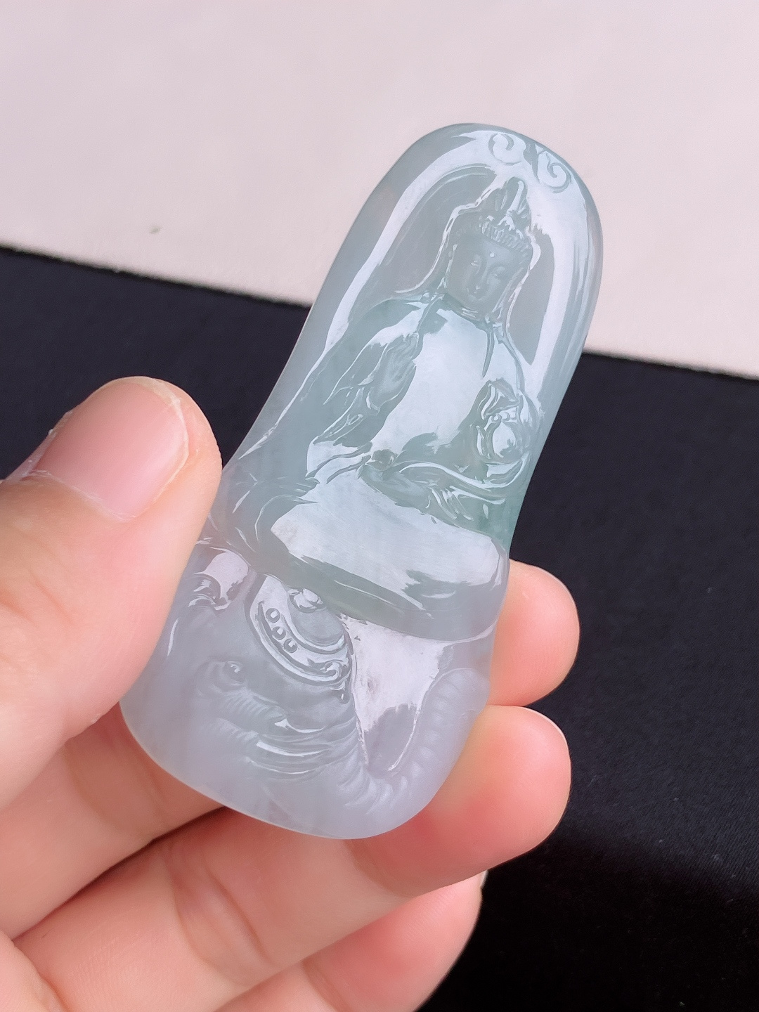 ️底色普贤菩萨，晶莹剔透，尺寸65/32/5.6/自然光实拍
