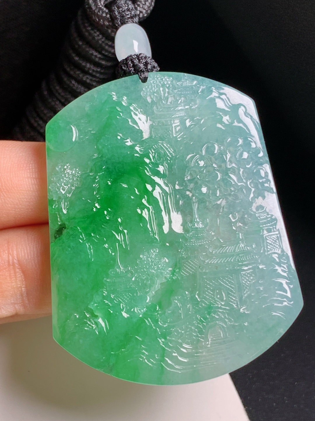 ️ 冰飘绿山水牌，冰润通透，层次立体，意境悠远
