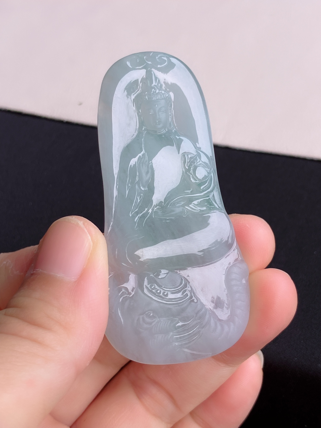 ️底色普贤菩萨，晶莹剔透，尺寸65/32/5.6/自然光实拍