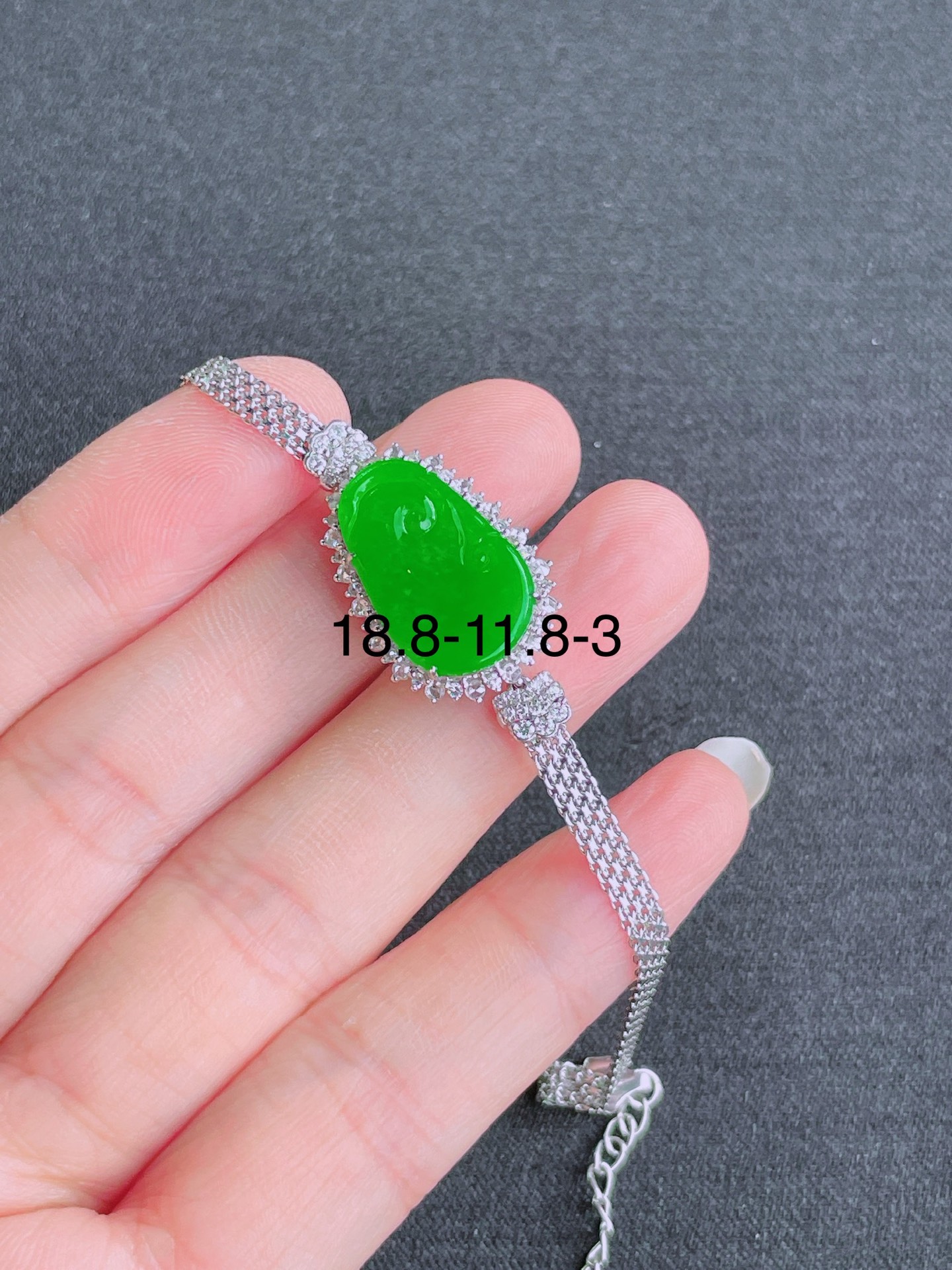 ️高冰绿如意手链，晶莹剔透，新颖时尚，8-11.8-3