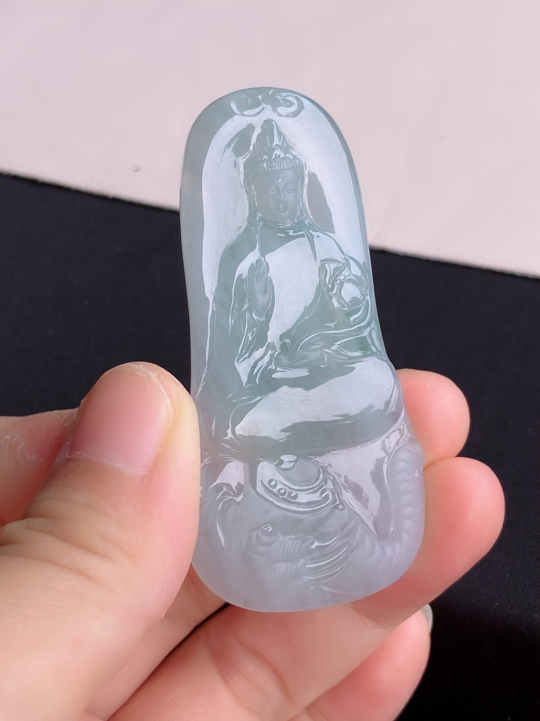 ️底色普贤菩萨，晶莹剔透，尺寸65/32/5.6/自然光实拍