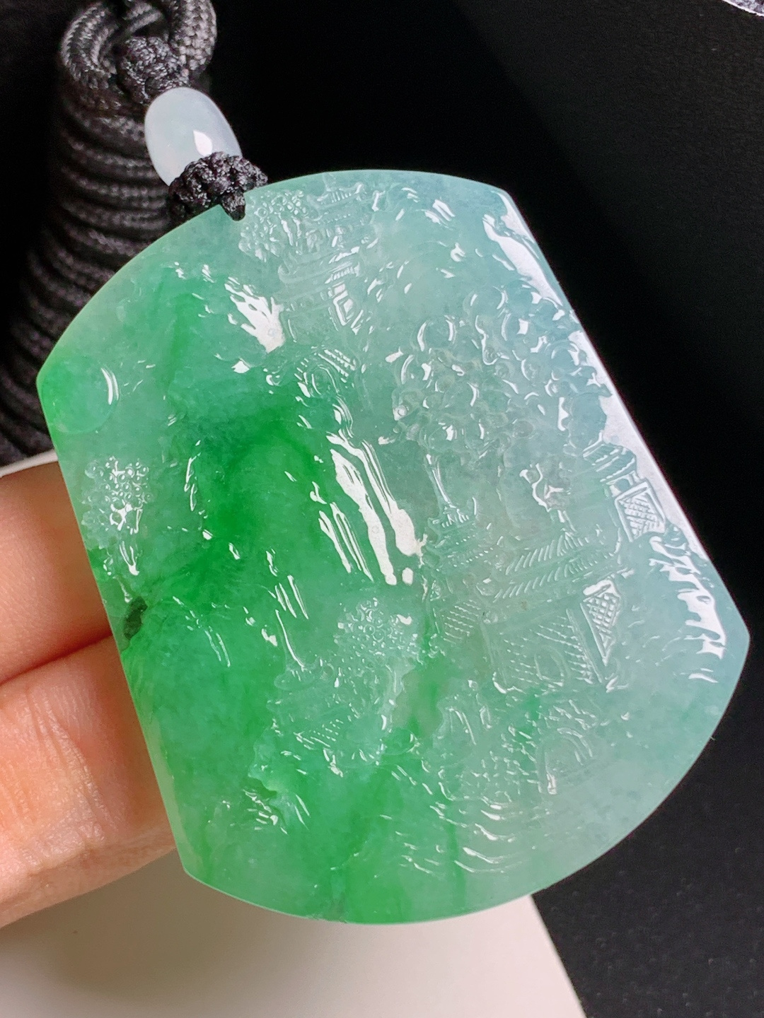 ️ 冰飘绿山水牌，冰润通透，层次立体，意境悠远