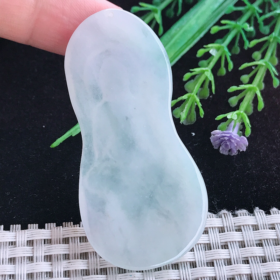 实拍A货翡翠61/30/4.6老坑冰润起胶白净阿弥陀佛吊坠翡翠玉挂件