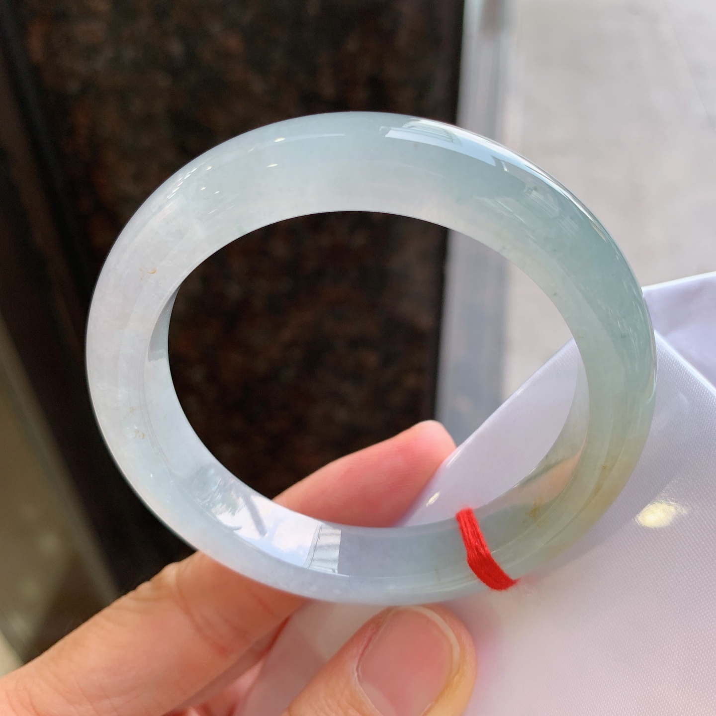 正圈冰黄翡 无裂 尺寸：55/11.3/8.6 冰润