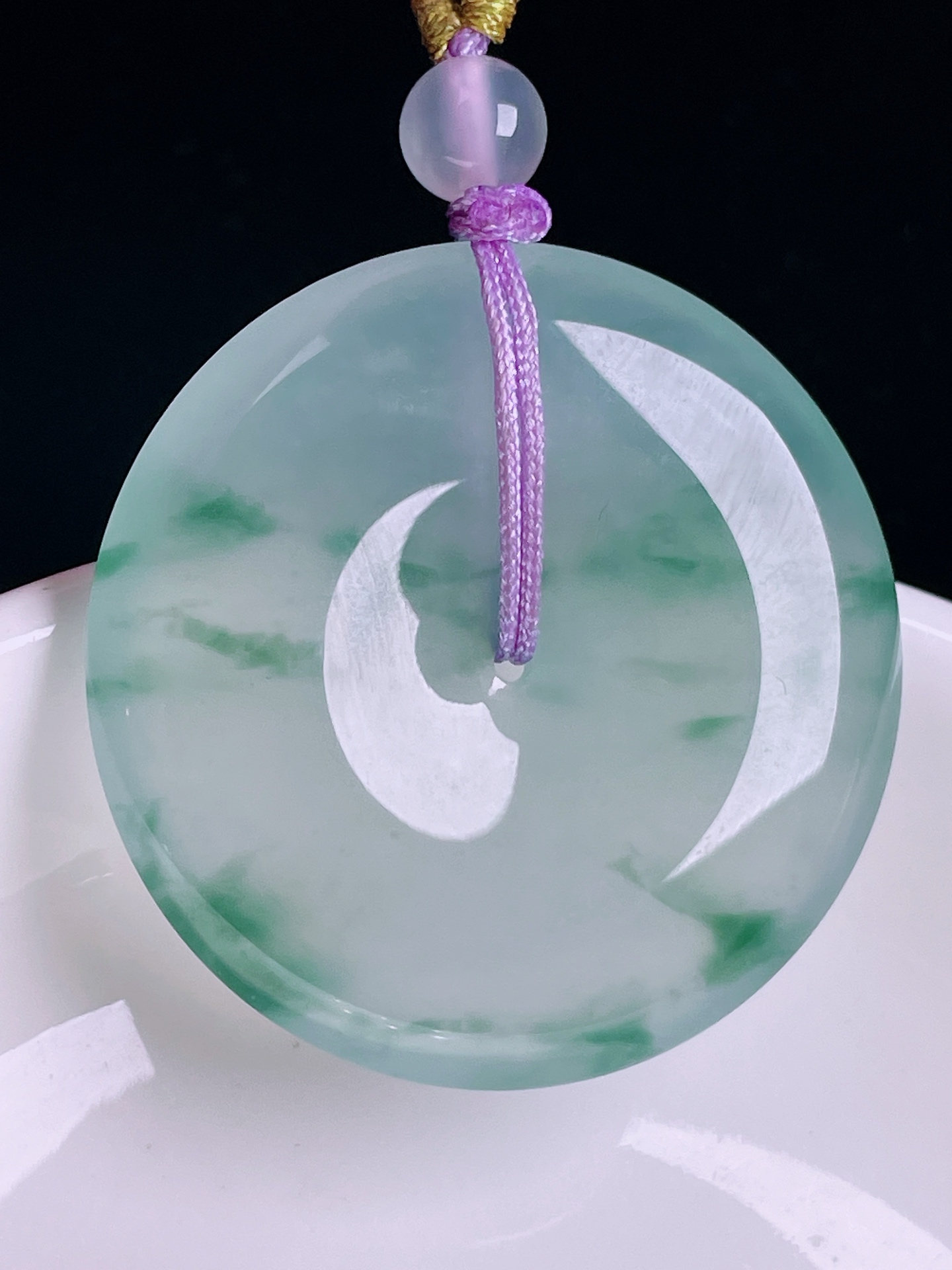 ️飘花平安扣，老种起光，细底通透，尺寸：36/6.3mm0816