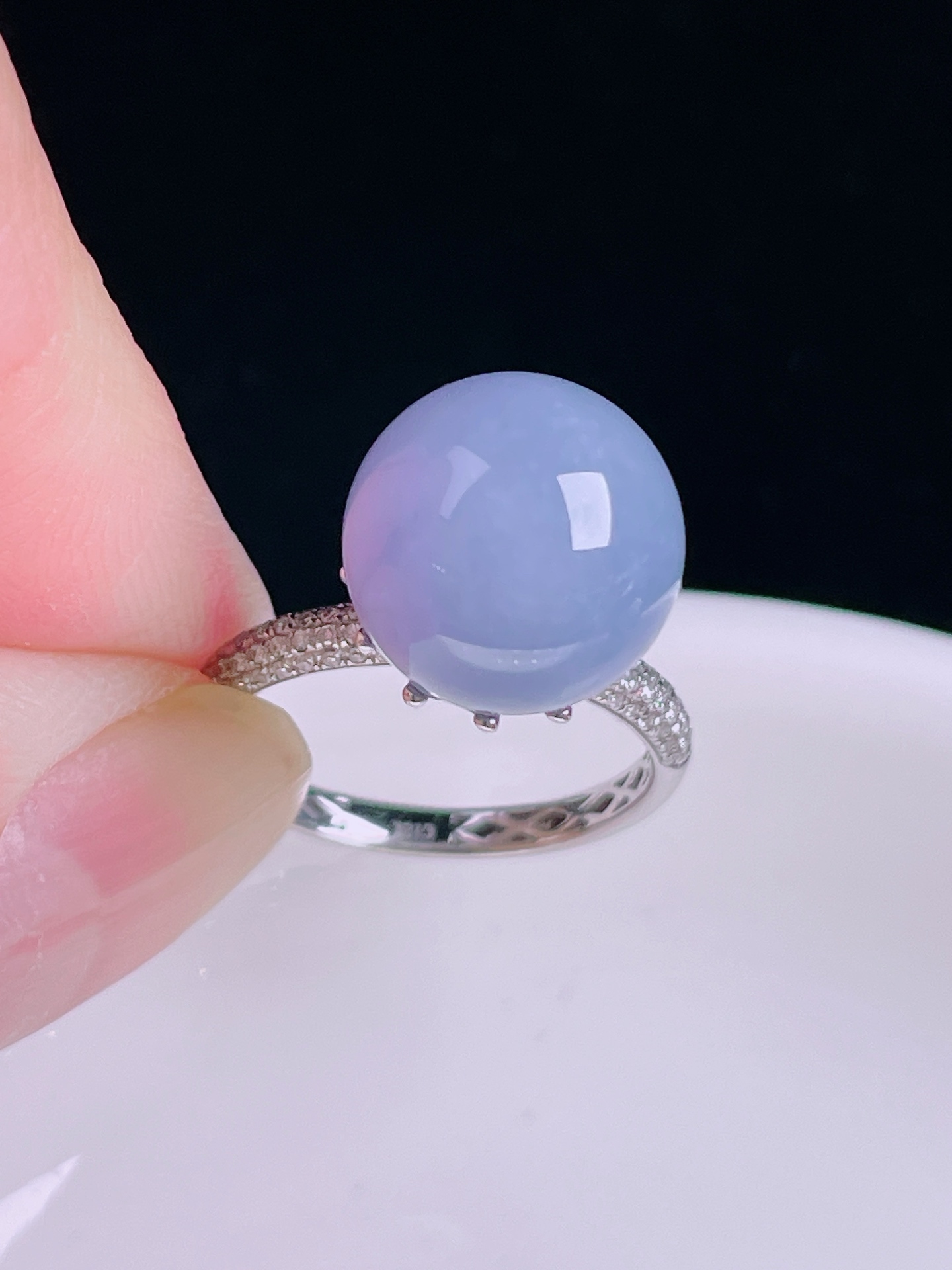 ️戒指，老种起光，细底通透，尺寸：裸石12.3mm