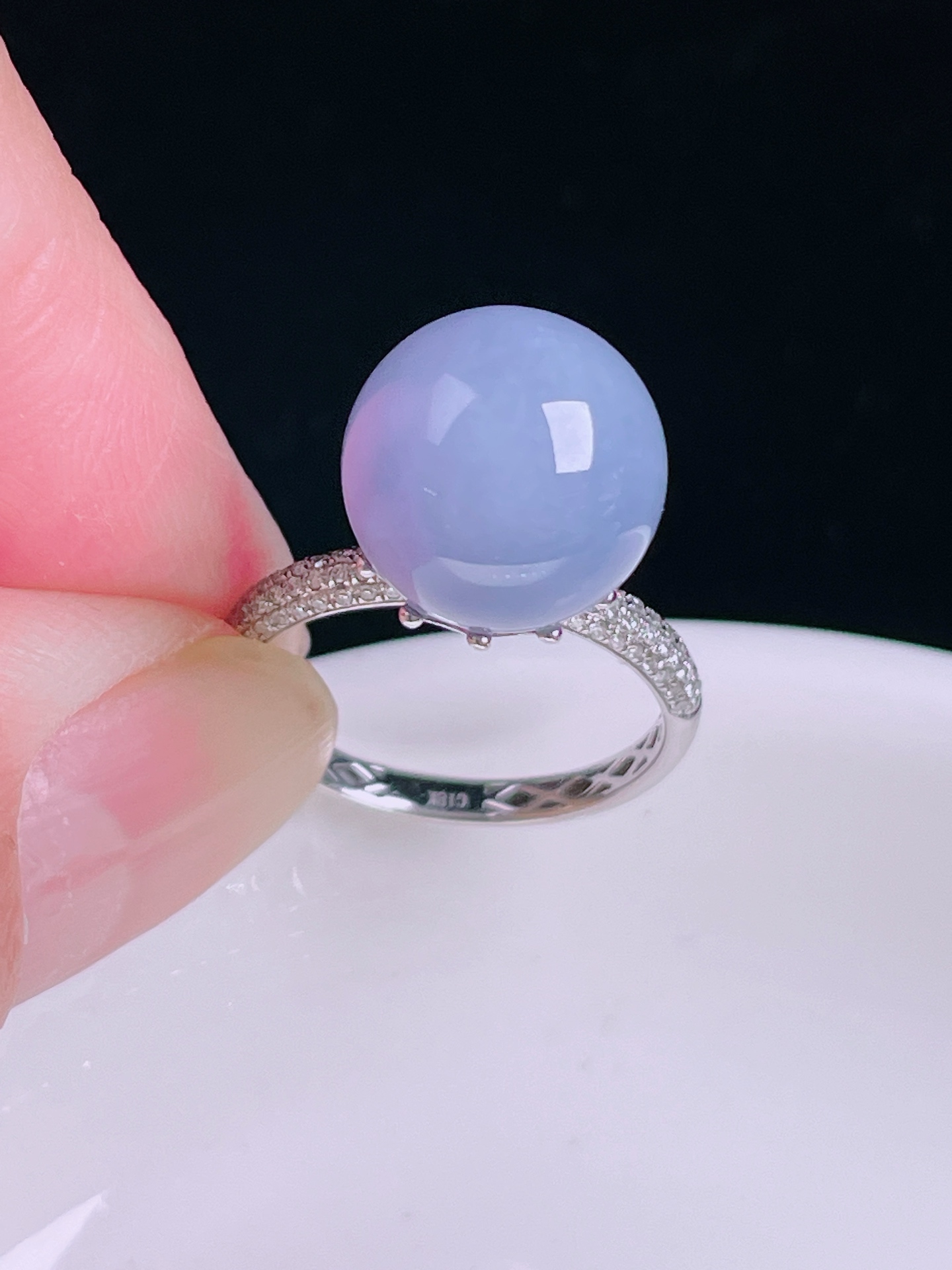 ️戒指，老种起光，细底通透，尺寸：裸石12.3mm