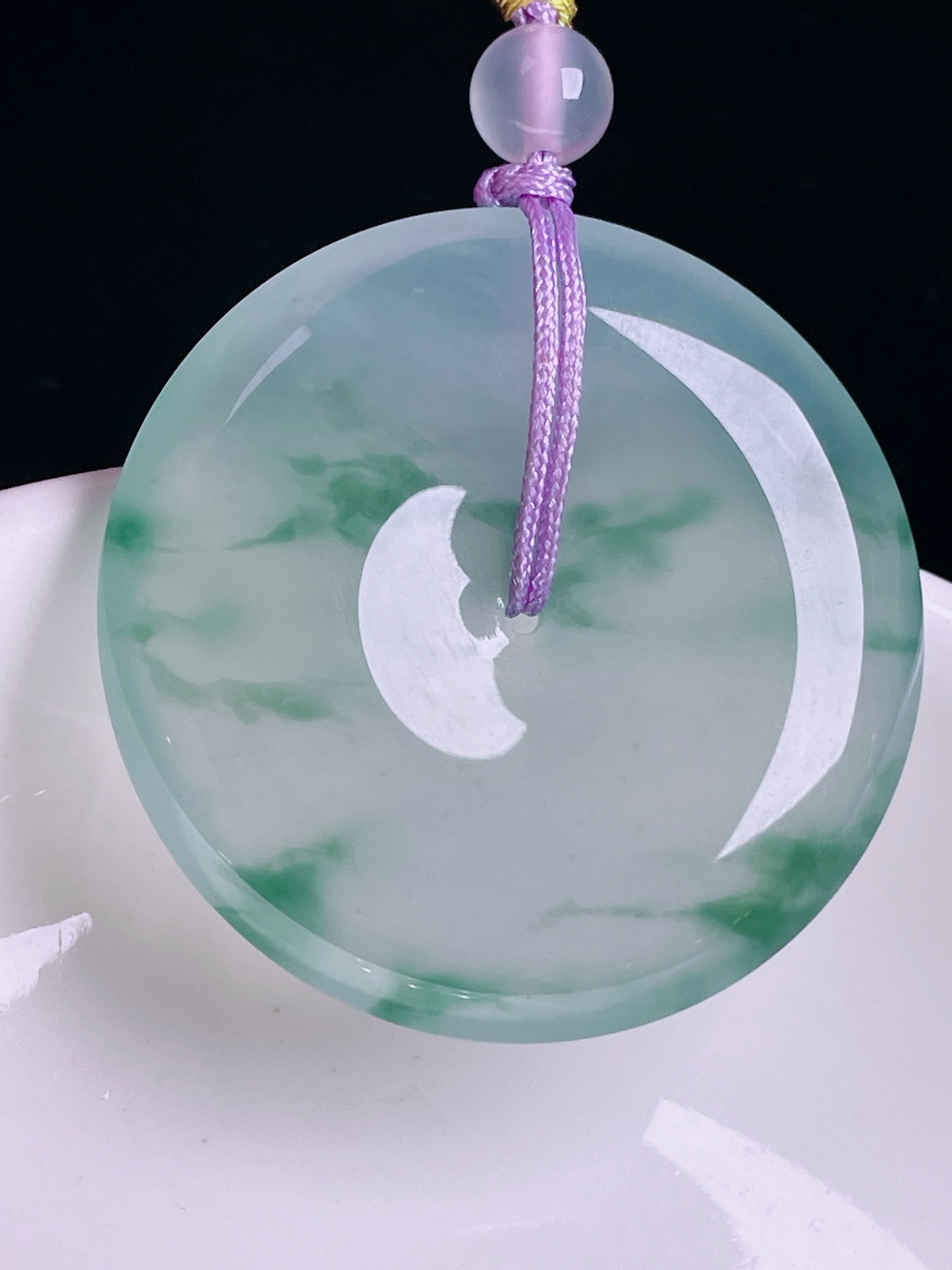 ️飘花平安扣，老种起光，细底通透，尺寸：36/6.3mm0816