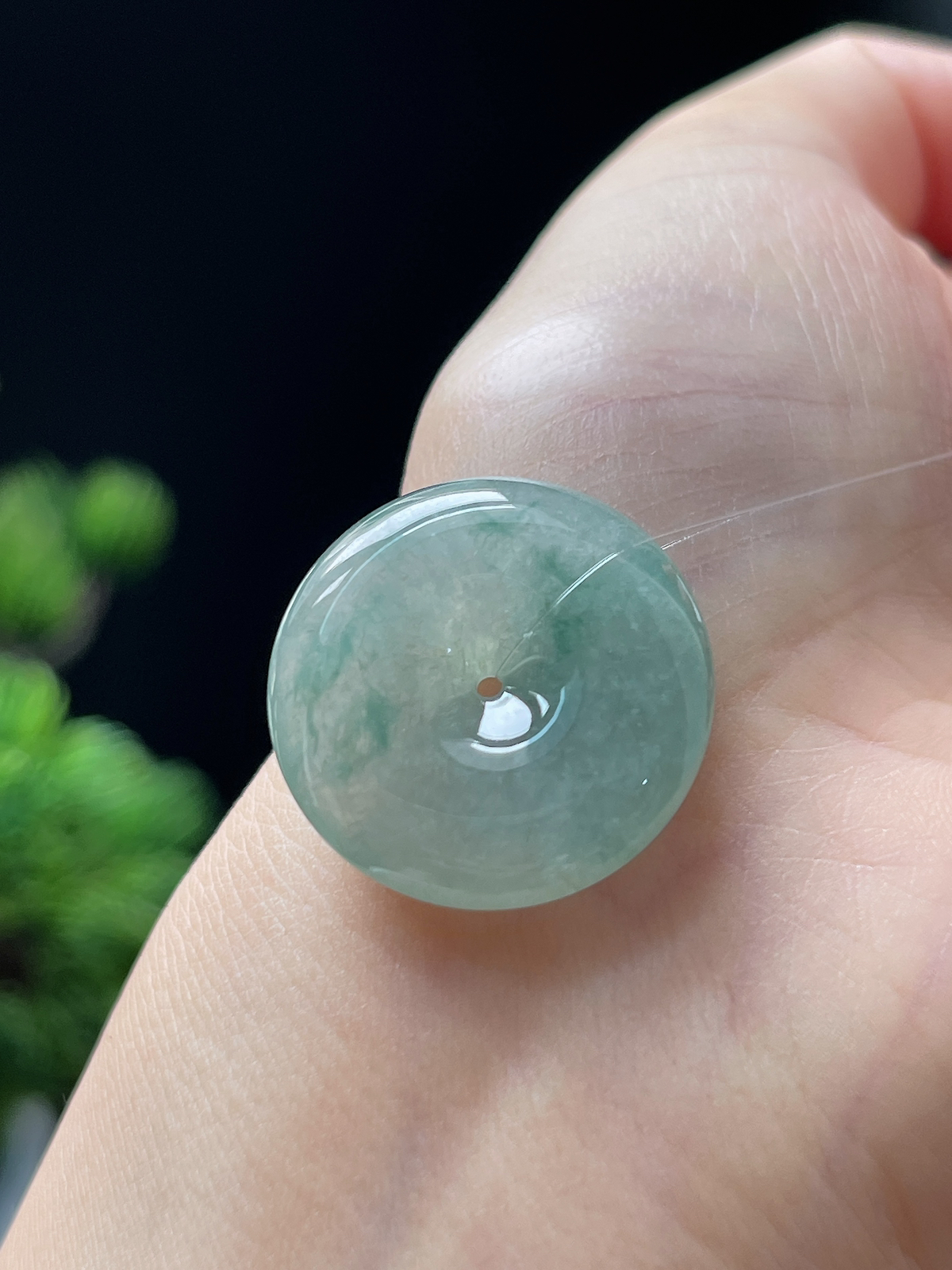 翡翠冰糯种飘花平安扣