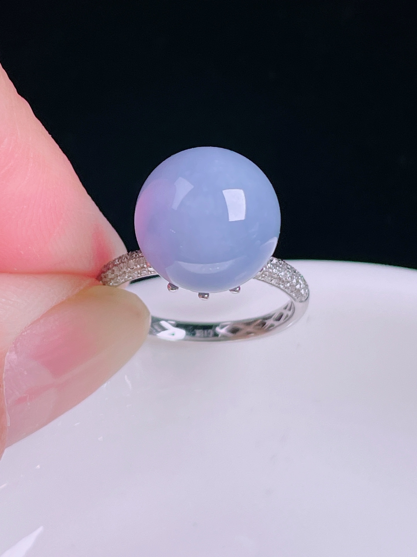 ️戒指，老种起光，细底通透，尺寸：裸石12.3mm