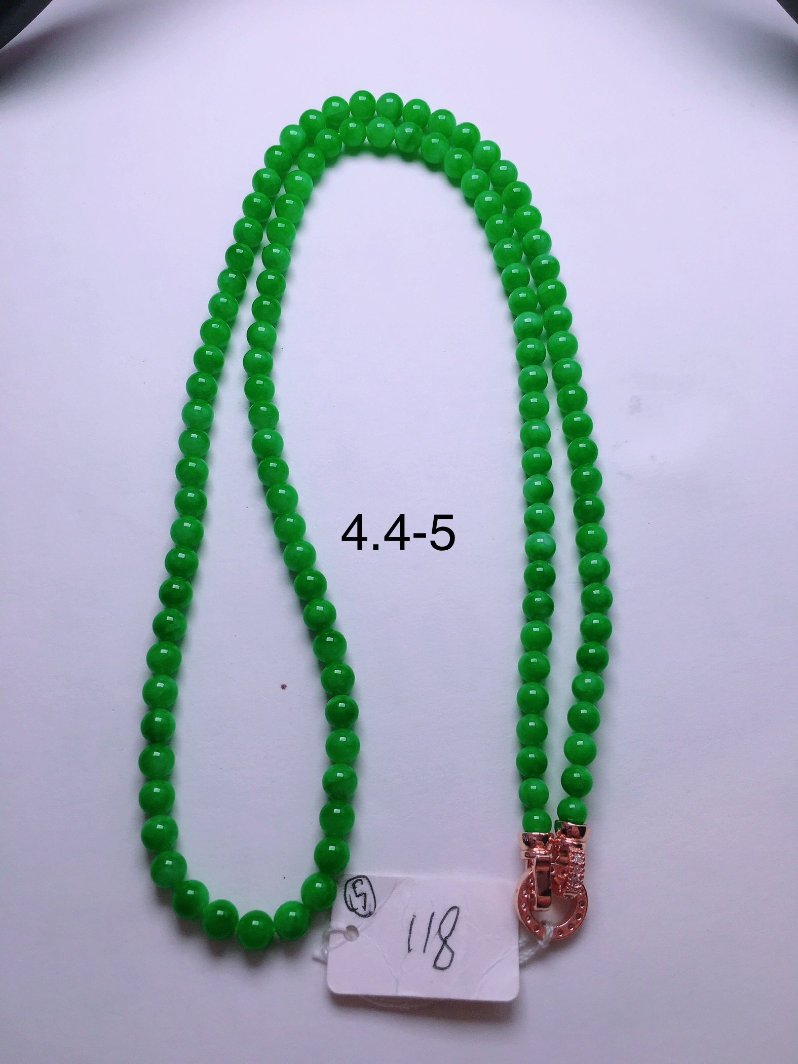 ️高冰绿珠子项链，晶莹剔透，新颖时尚，品相
