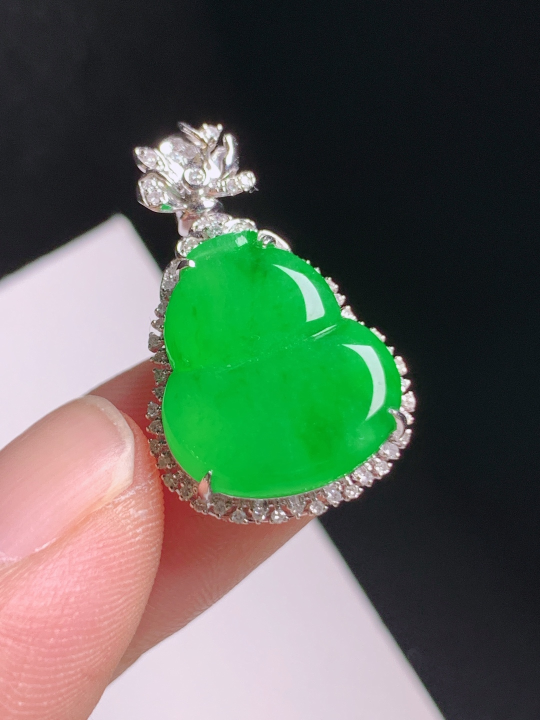️ 冰阳绿葫芦吊坠，胶感十足，饱满灵动，福禄双全