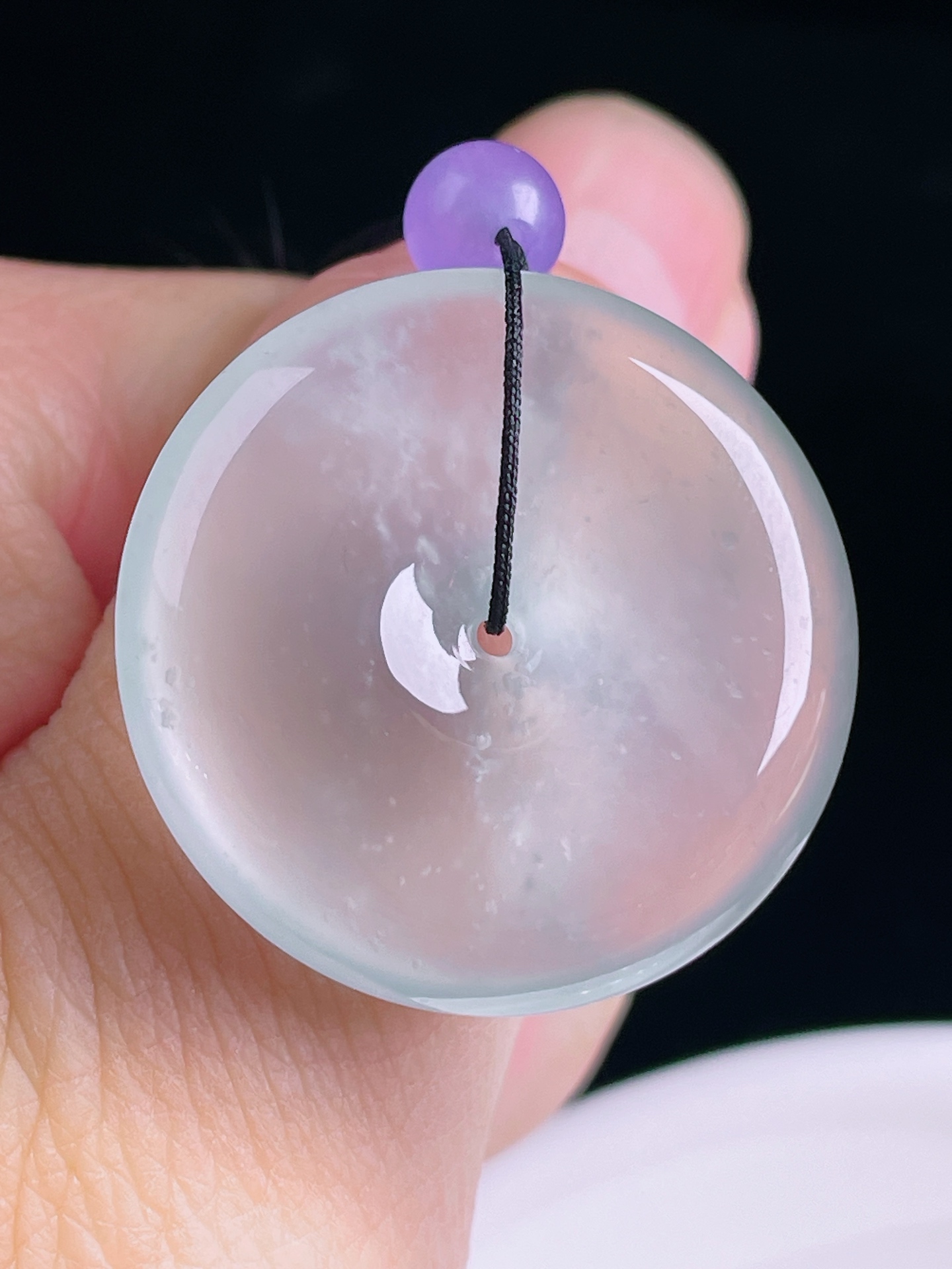 ️高冰平安扣，老种起光，细底通透，尺寸：28.2/6.3mm0816