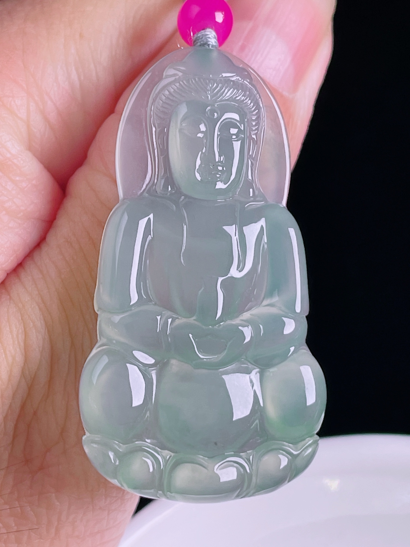 ️高冰观音，老种起光，细底通透，尺寸：48.4/26.6/4.5mm0816
