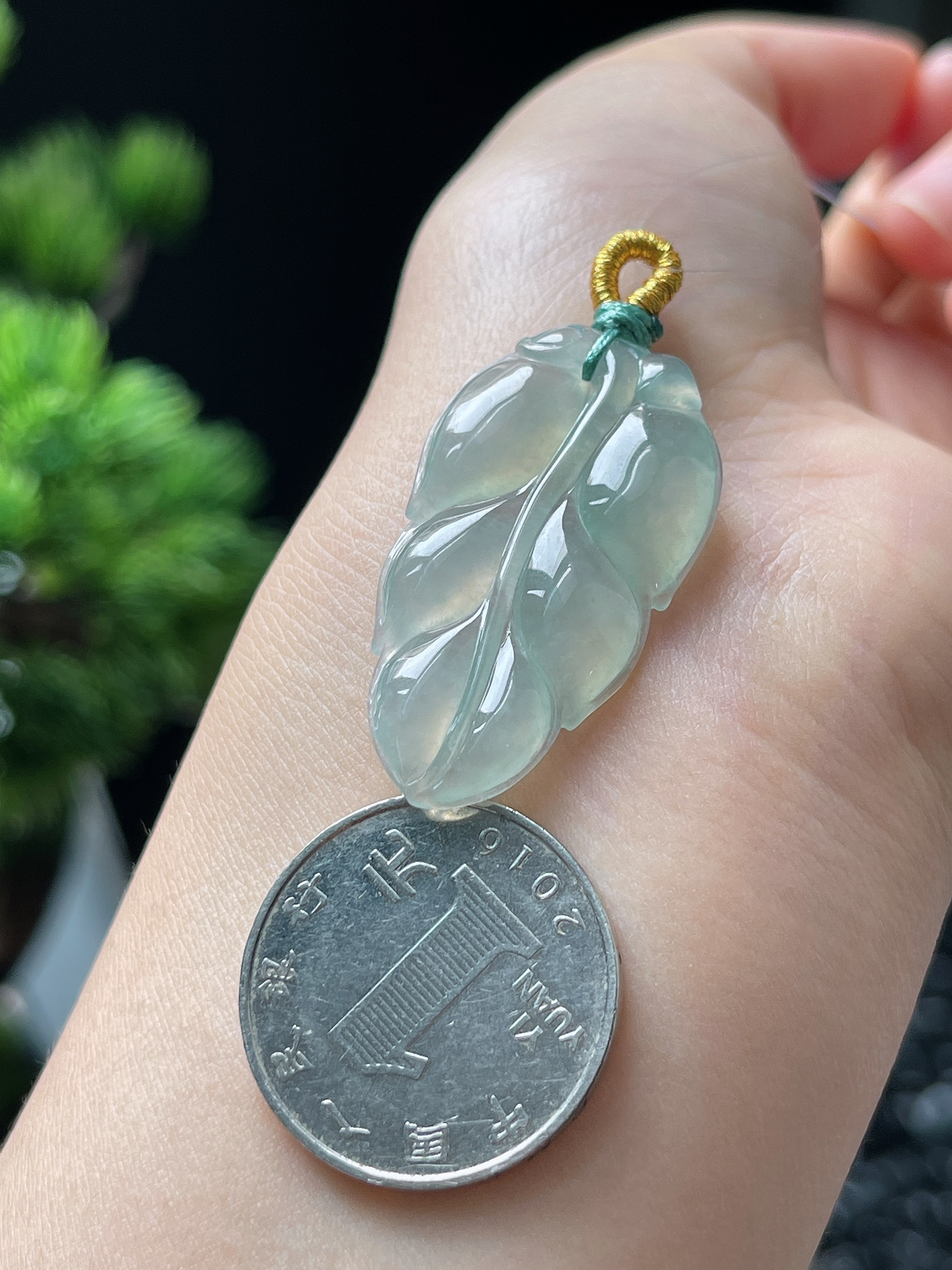 翡翠冰糯种飘绿叶子