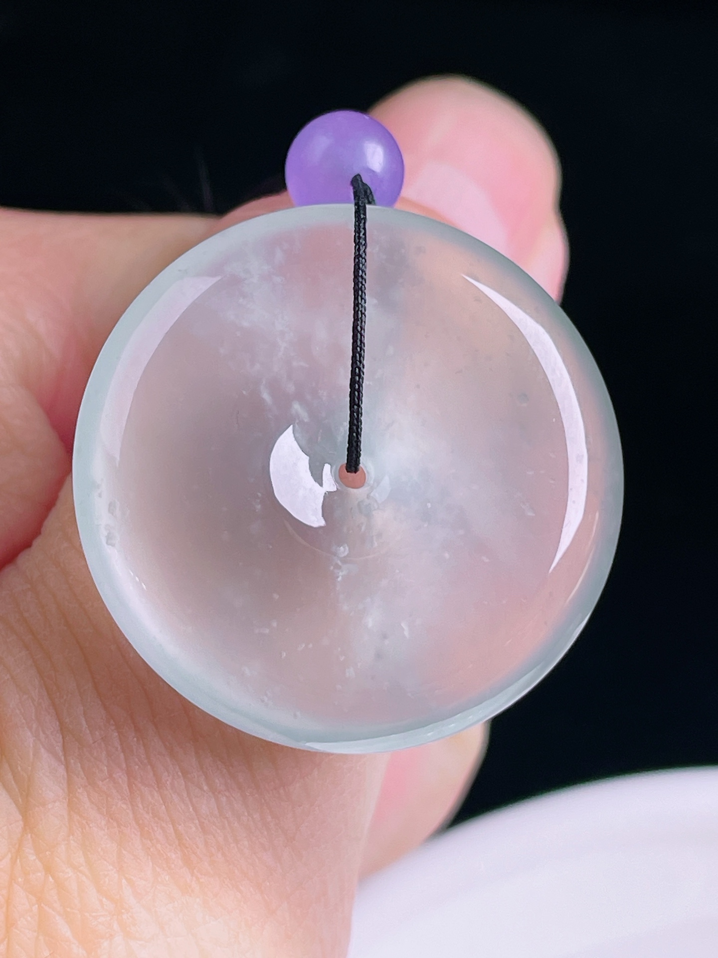 ️高冰平安扣，老种起光，细底通透，尺寸：28.2/6.3mm0816