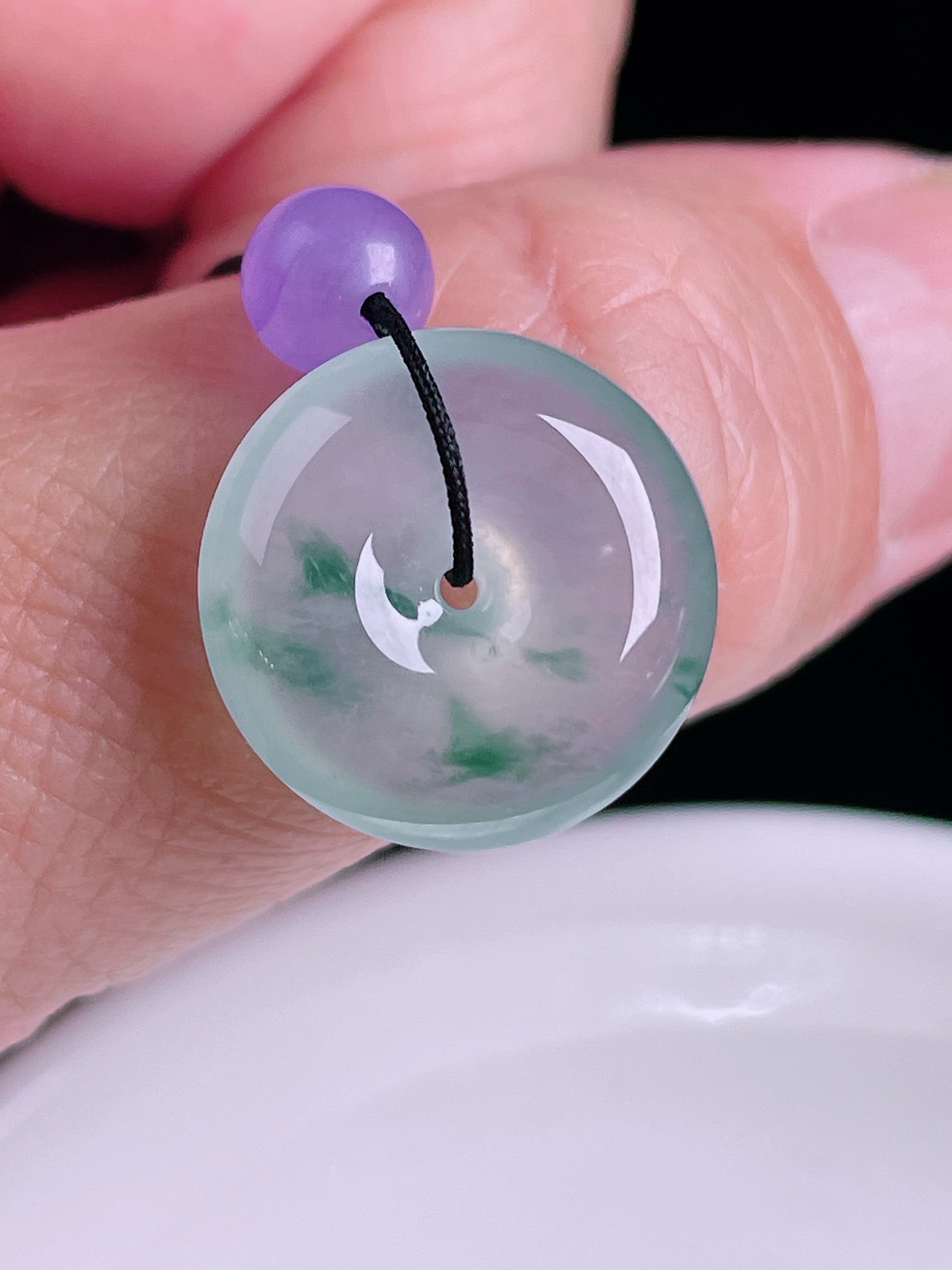 ️高冰平安扣，老种起光，细底通透，尺寸：17.4/6mm0816