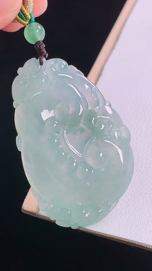 ️冰种如意，无裂，尺寸:48.5-30.8-5.4mm 13