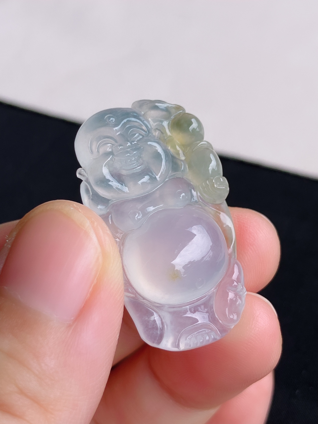 ️双彩布袋佛，晶莹剔透，尺寸34.6/20/8/自然光实拍