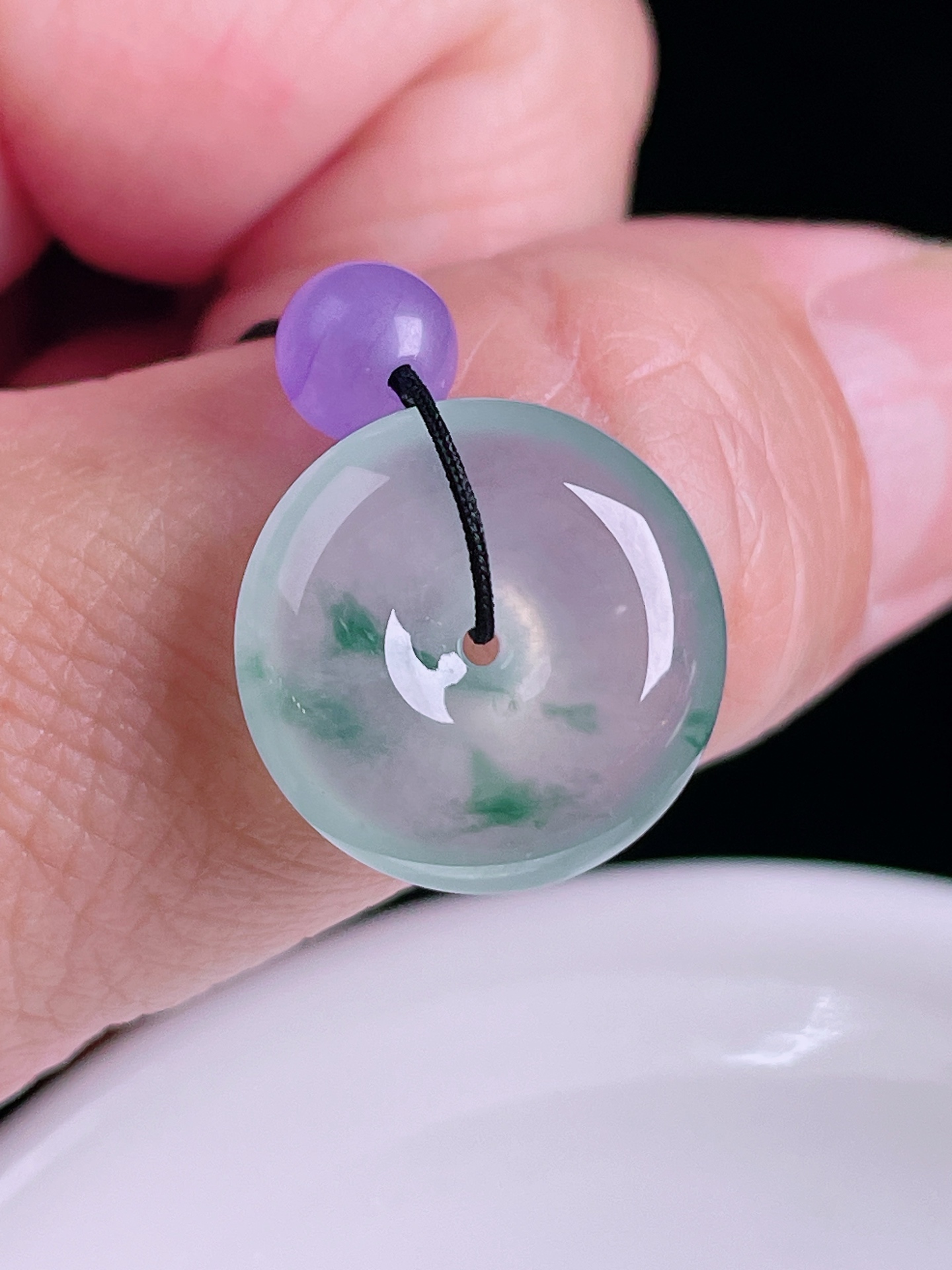 ️高冰平安扣，老种起光，细底通透，尺寸：17.4/6mm0816