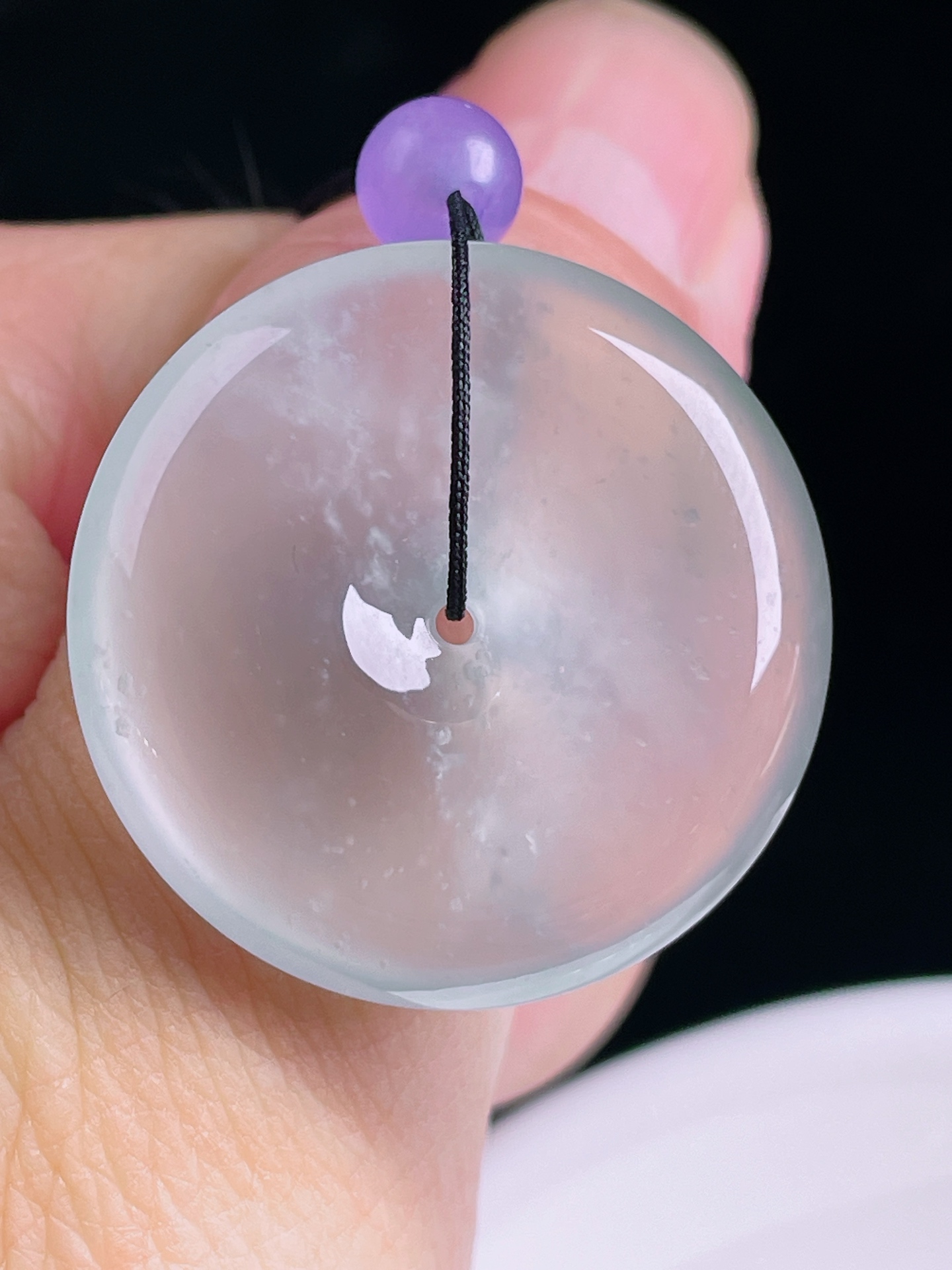 ️高冰平安扣，老种起光，细底通透，尺寸：28.2/6.3mm0816