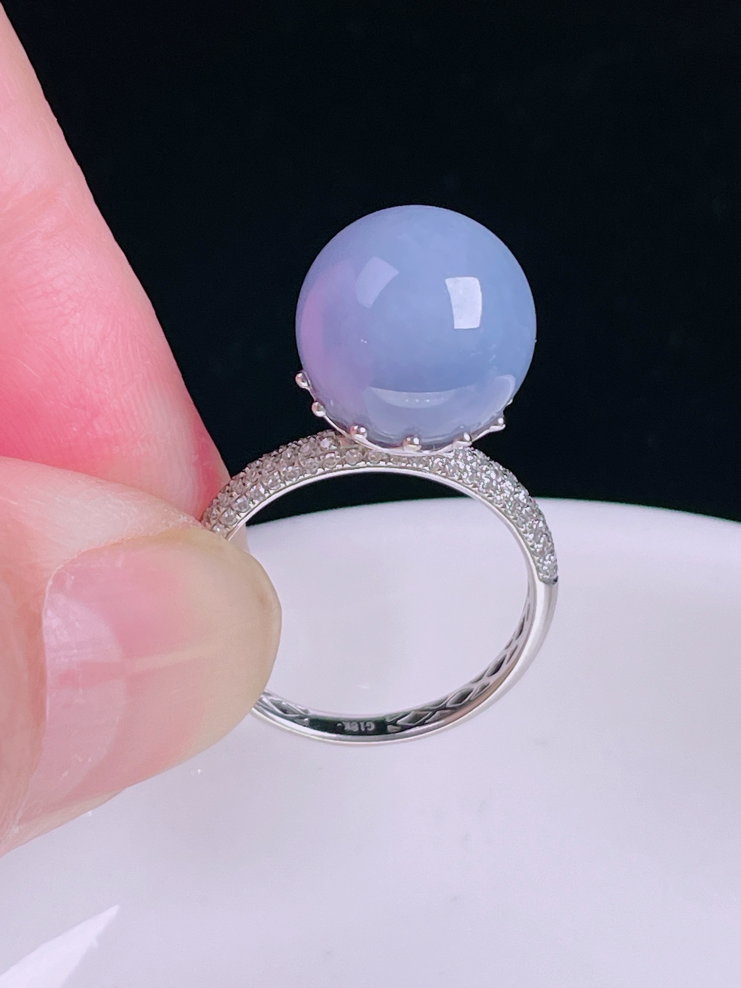 ️戒指，老种起光，细底通透，尺寸：裸石12.3mm