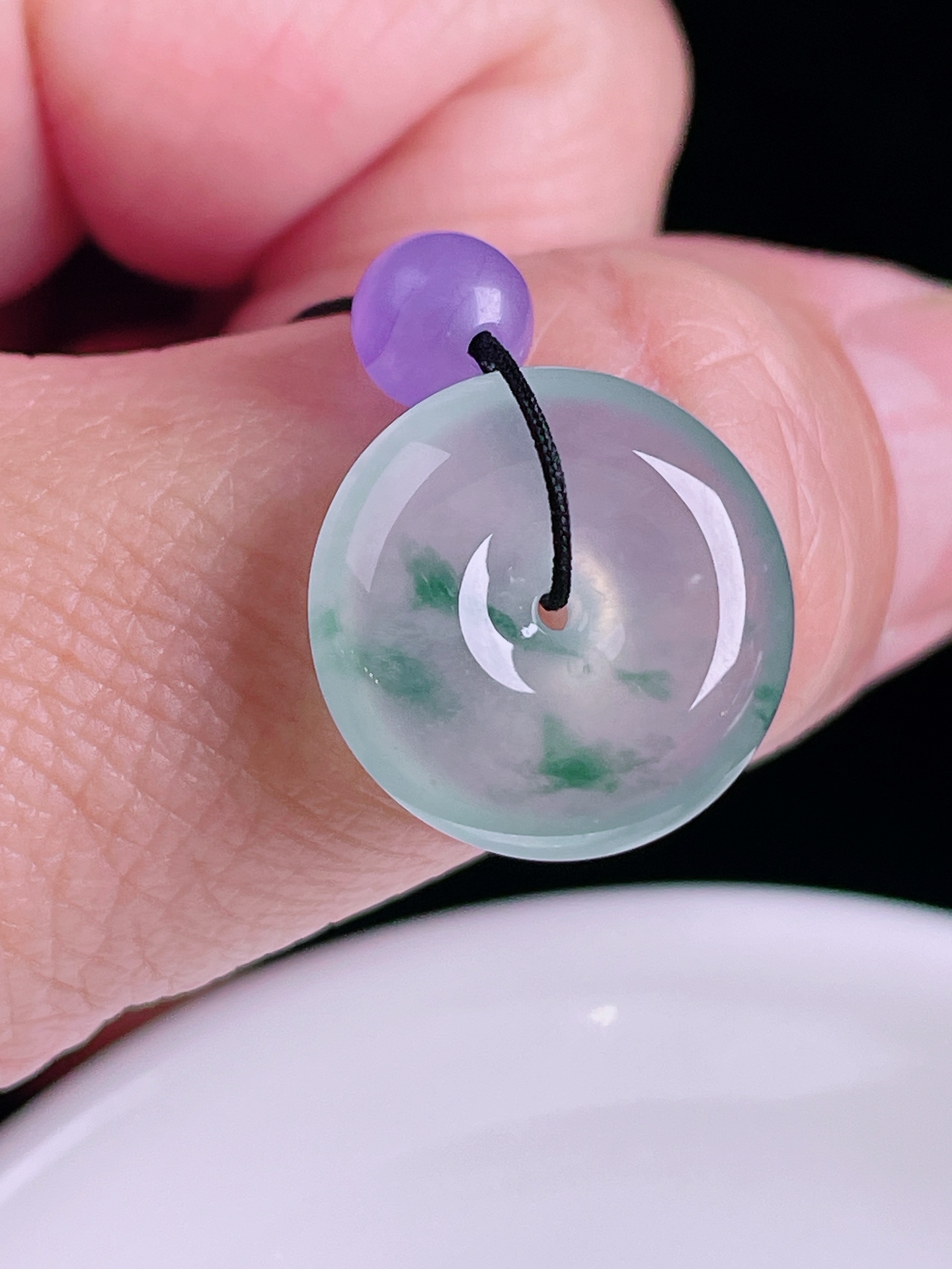 ️高冰平安扣，老种起光，细底通透，尺寸：17.4/6mm0816
