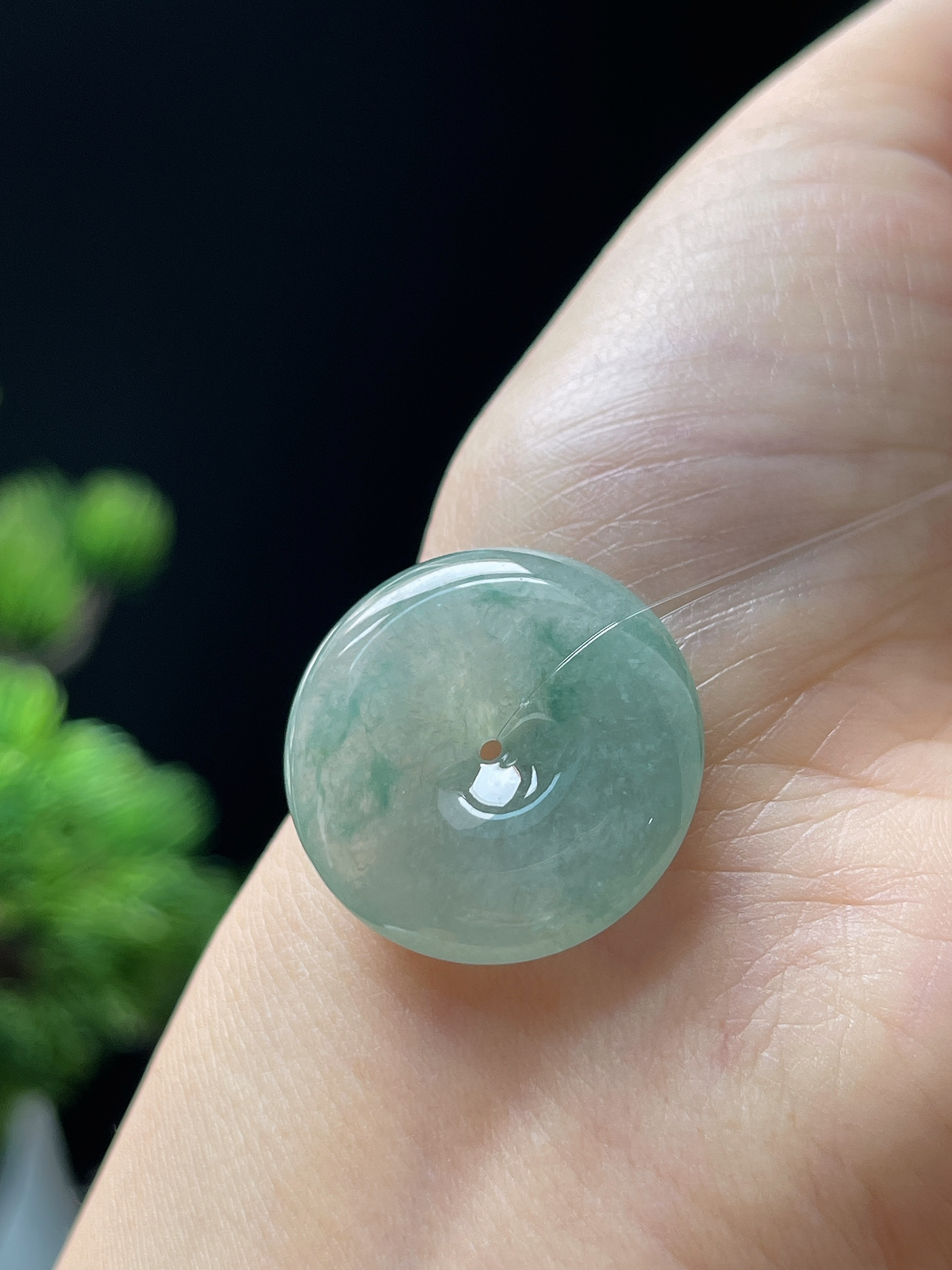 翡翠冰糯种飘花平安扣