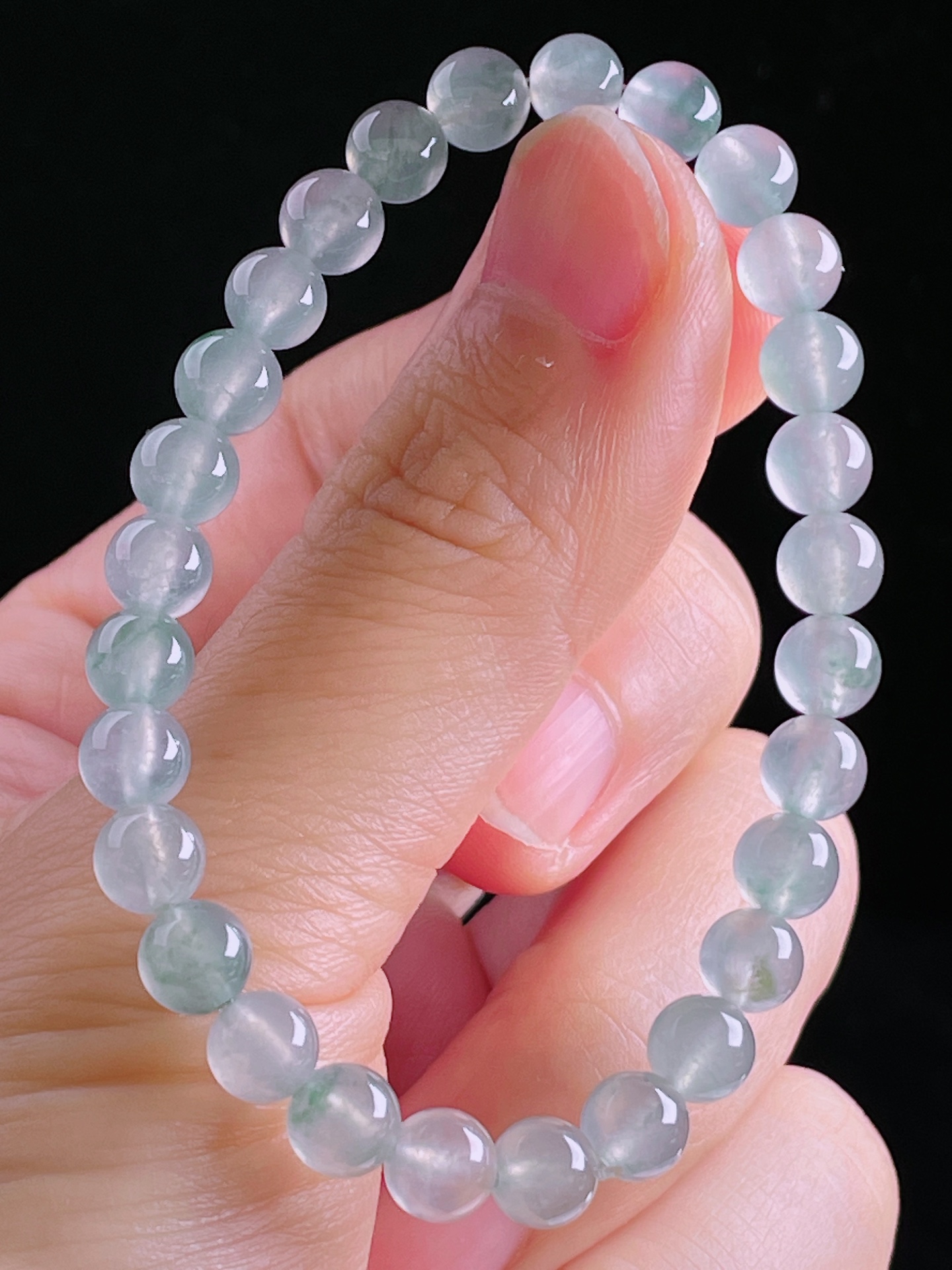 ️高冰手串，老种起光，细底通透，尺寸：6.5mm0816