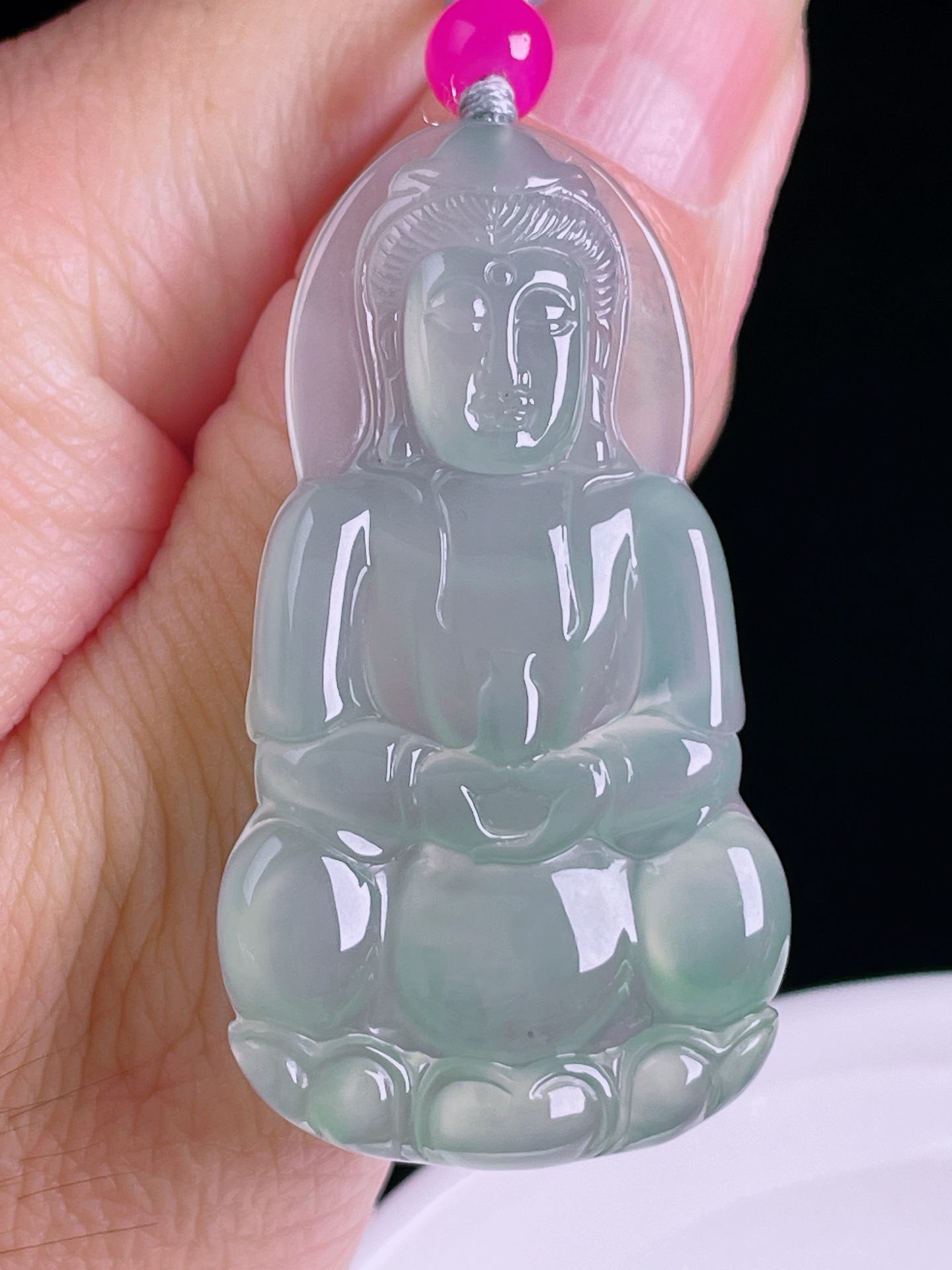 ️高冰观音，老种起光，细底通透，尺寸：48.4/26.6/4.5mm0816